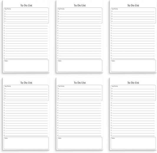 Better Office Products Mini To Do List Notepads, 5.5" x 8.5", Planning Note Pads, 50 Sheets, Daily Agenda Productivity Checklist Organizer, 300 Total Sheets (6 Pack)