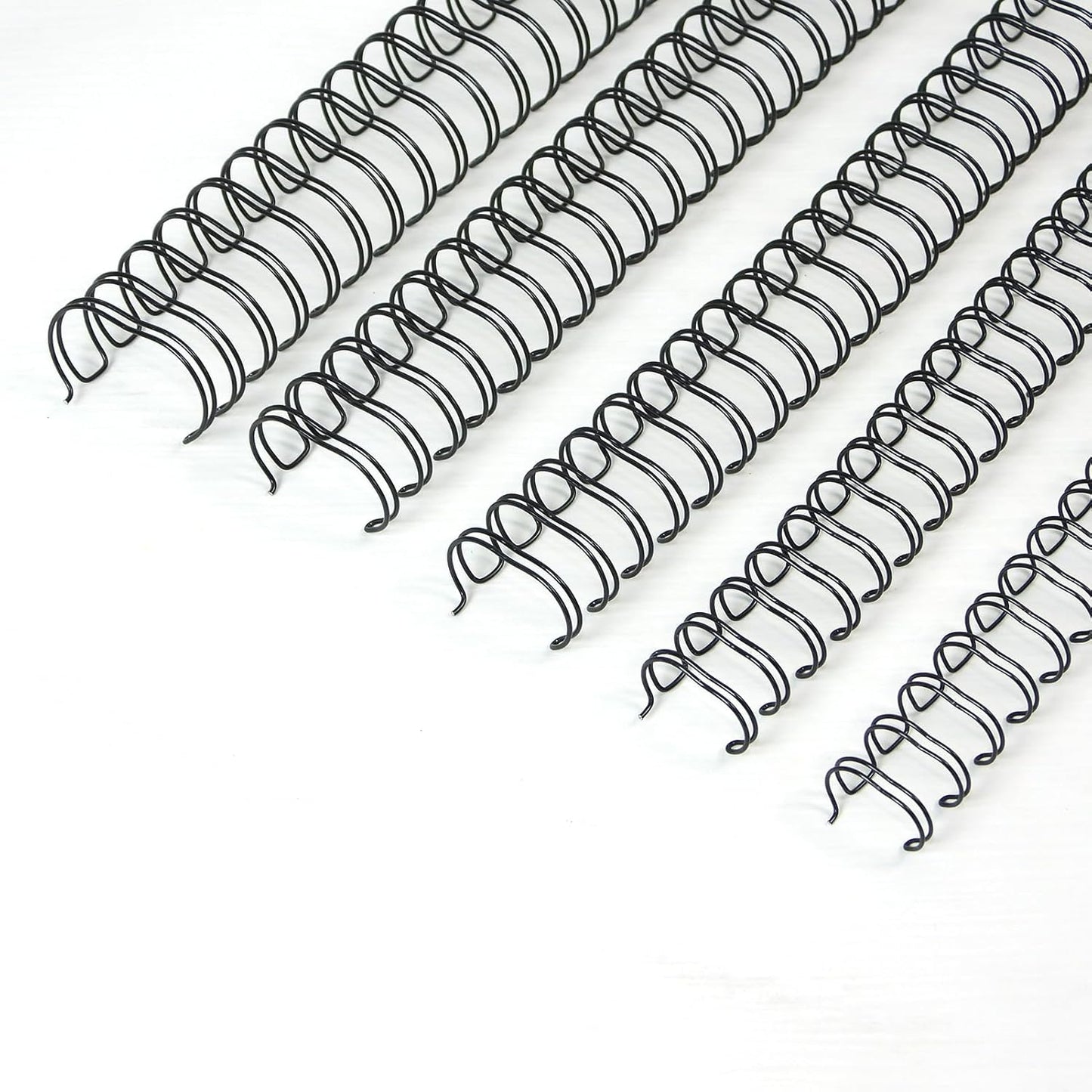 Rayson Double Loop Binding Wires, Mixed Sizes (9/16", 5/8", 3/4", 7/8", 1") 2:1 Pitch Wire Binding Spines, 21-Loop Black, Pack of 50