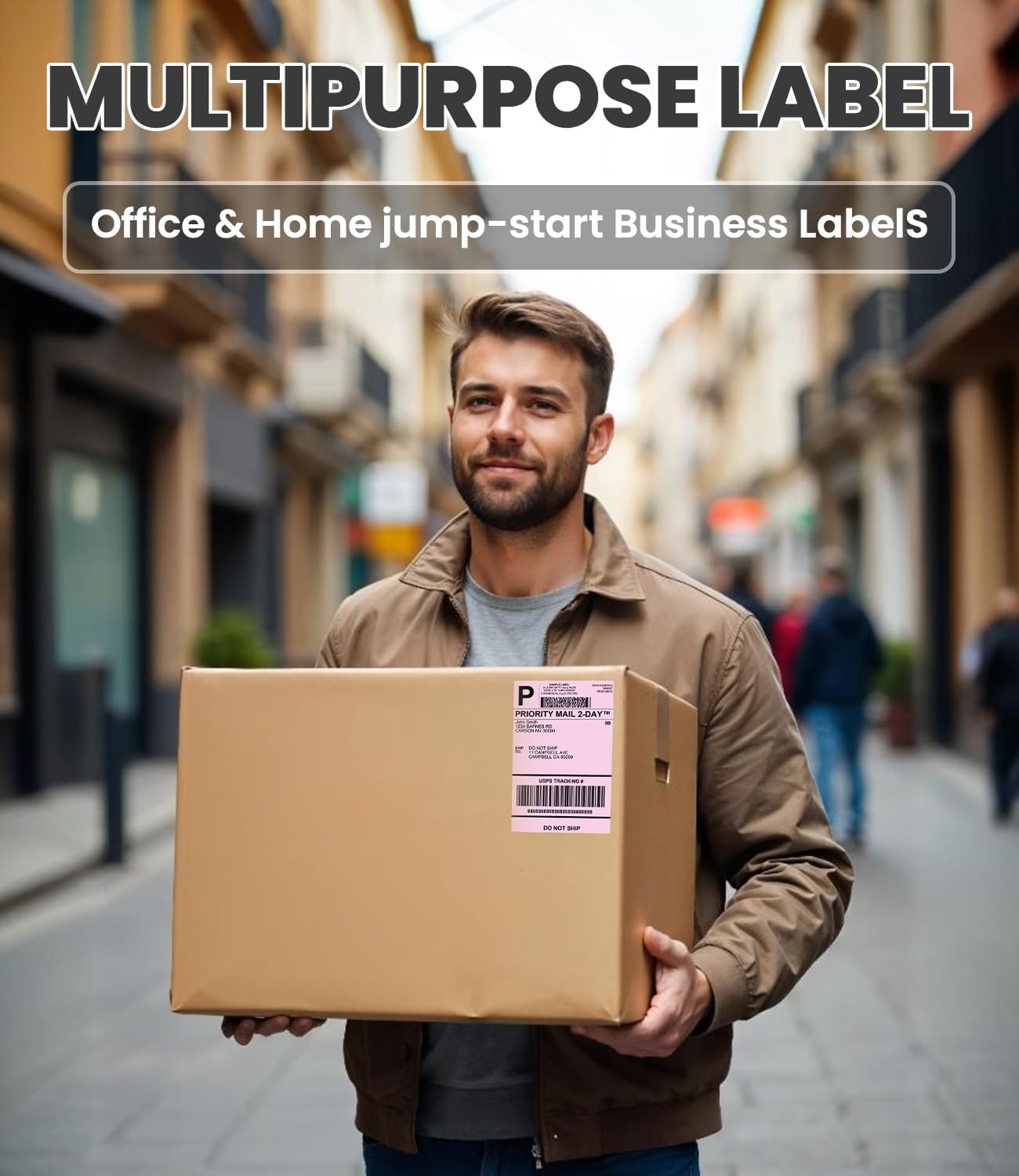 Pink Thermal Labels 4x6 for Shipping Label Printers - 500 PCS Pink Shipping Labels Compatible with Thermal Printers 4x6, Water/Oilproof Label Paper, Use for Logistics Business