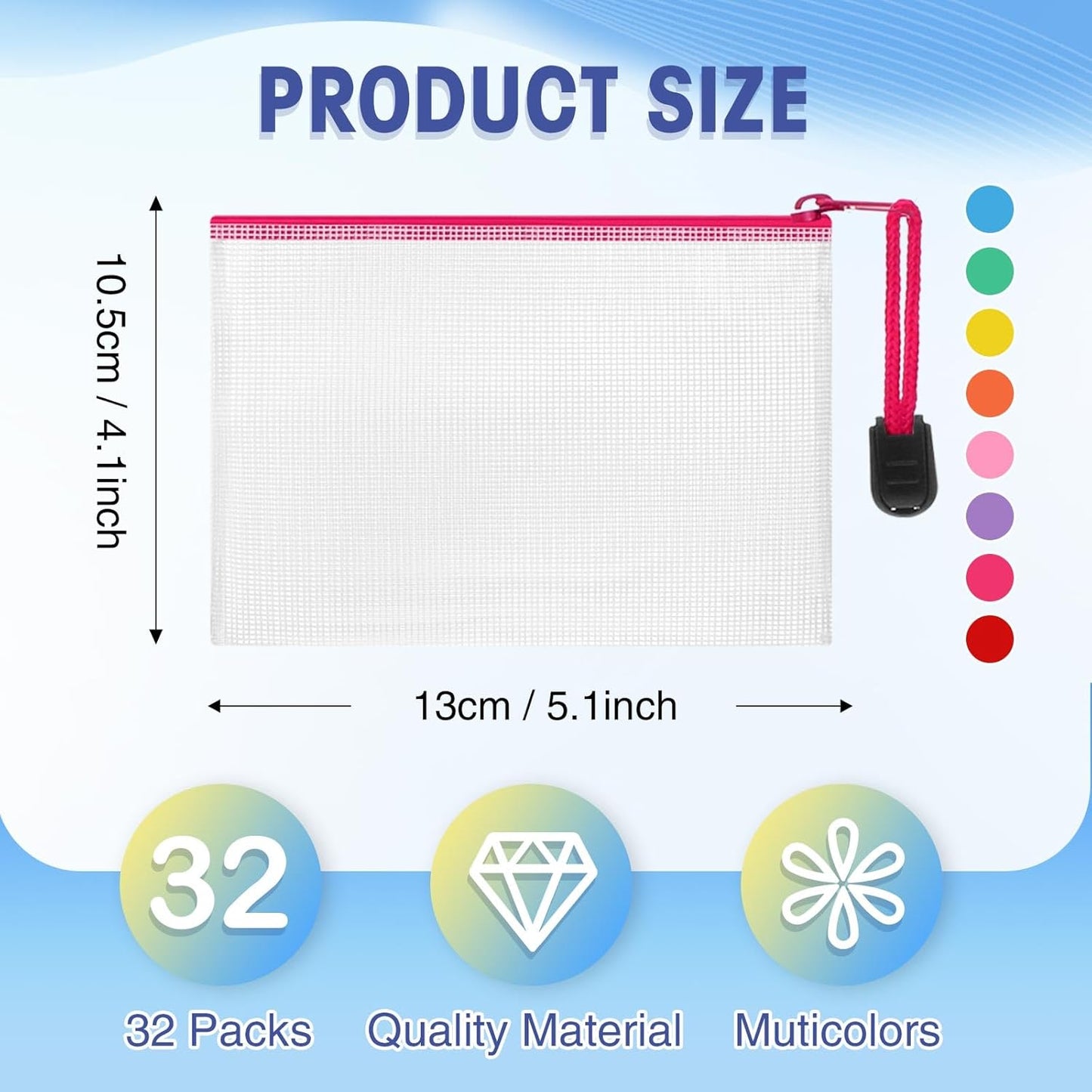 Jetec 32 Pcs Mesh Zipper Bags Toy Storage Bikini Organizer Bag Bolsas Para Guardar Trajes De Baño Waterproof Zipper Reusable Pouch Puzzle Multipurpose for Storage Office(Stylish Color,5.1 x 4.1 Inch)