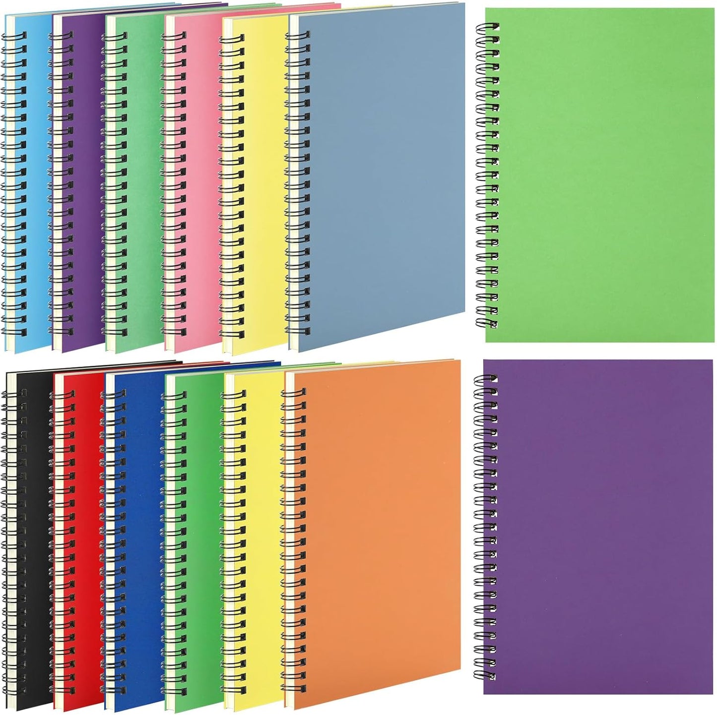 12 Pack Small Spiral Notebook A5 Lined College Ruled Spiral Journal Notebook 5.5 x 8.3 Inch Kraft Cover, 120 Pages for Work Students Office Business(Colorful)