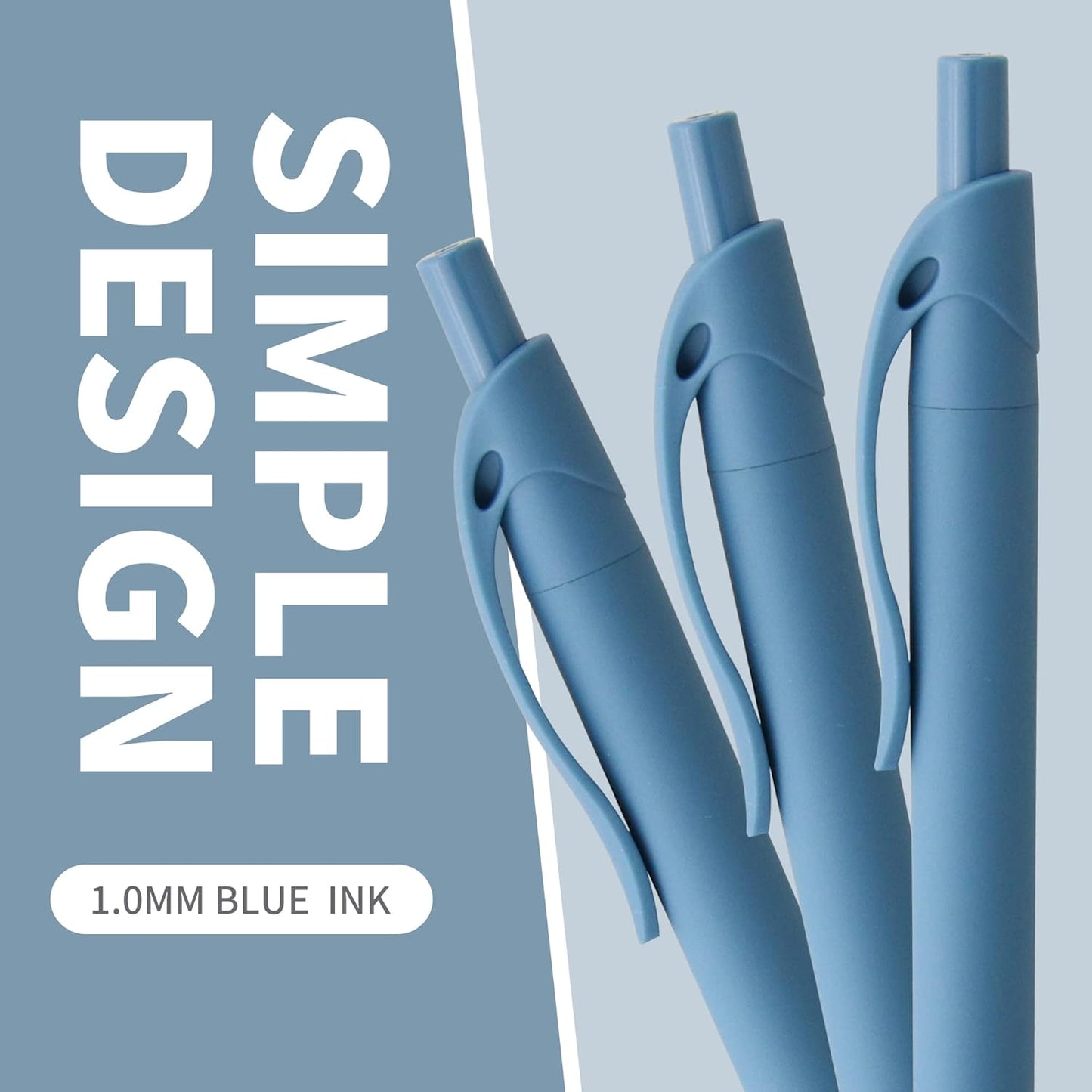 deegtran Pens Bulk, 50 Pack No Bleed Click Pens, Wholesale Retractable Ballpoint Pens, Pen Medium Point, Smooth Ink Pen, 1.0MM Blue Ink