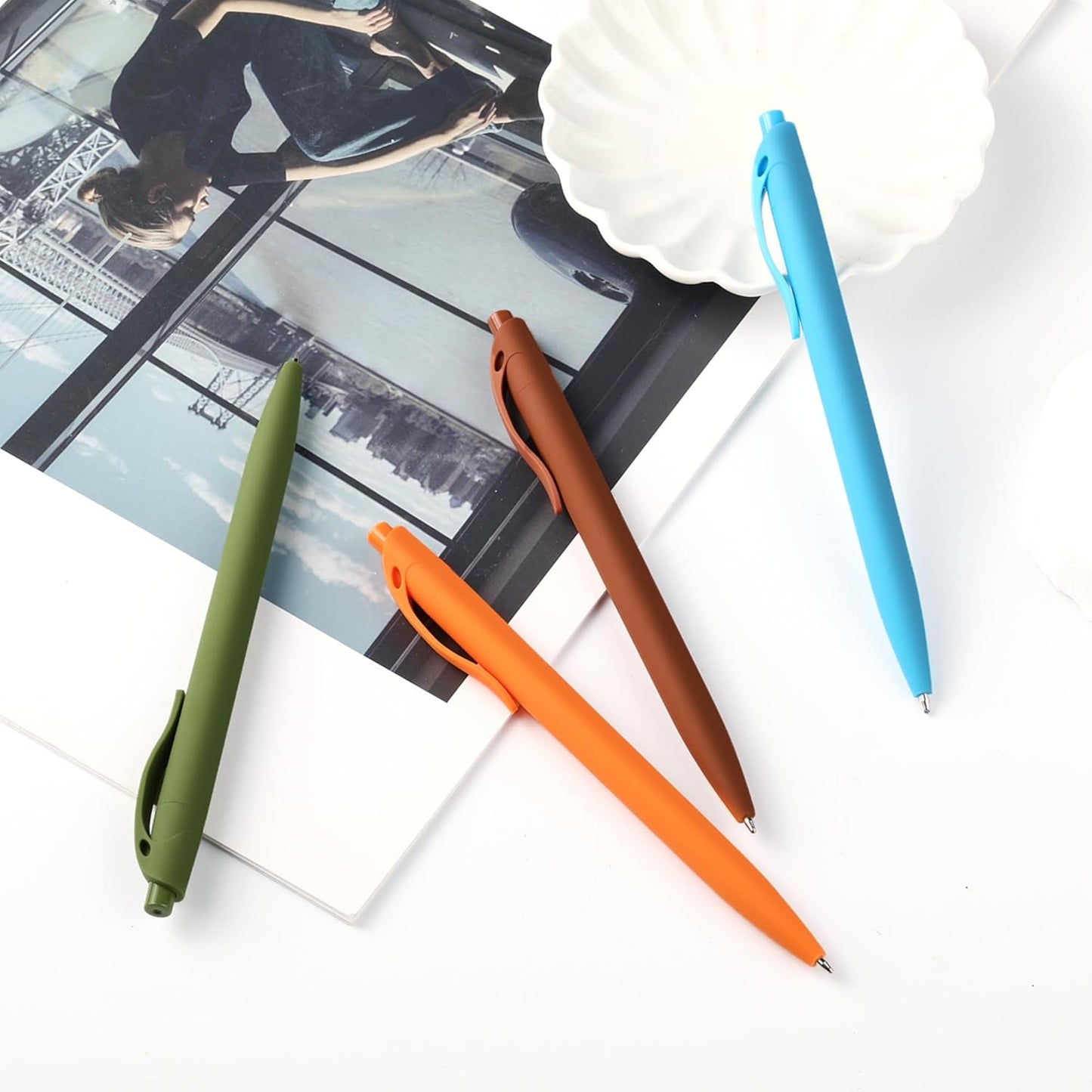 deegtran Pens Bulk, 50 Pack No Bleed Brown Click Pen, Wholesale Retractable Ballpoint Pens, Pens Medium Point, Smooth Ink Pens, 1.0MM Brown Ink