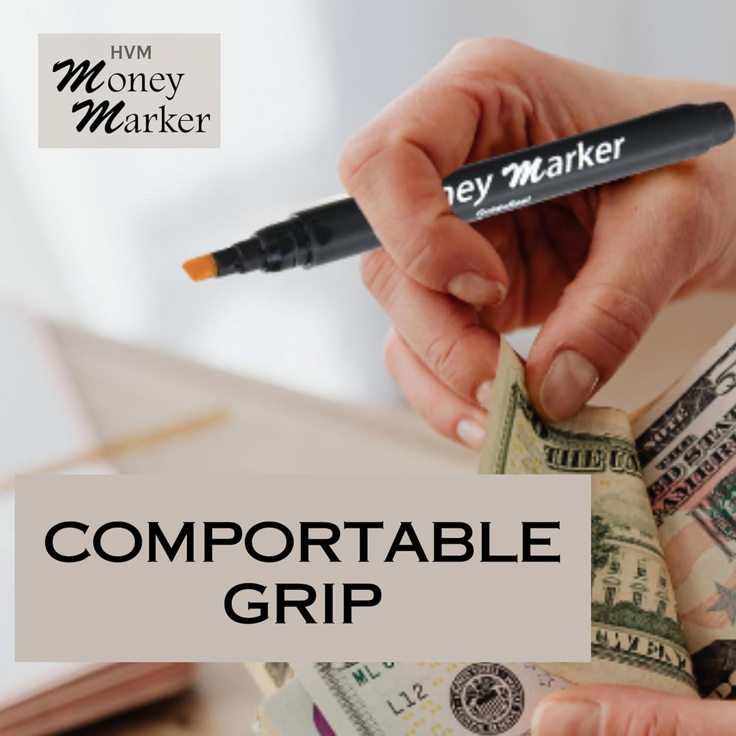 HVM Counterfeit Money Detector Pen (12 Counterfeit Pens) - Money Marker Bill Detector Pen with Upgraded Chisel Tip - Detect Fake Bills, Universal False Currency Checker Pack