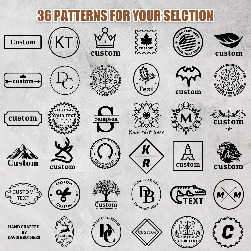 Custom Leather Stamp Personalized Embossing with Text Image Logo Crafting Tool Gift for Leather Craftsman