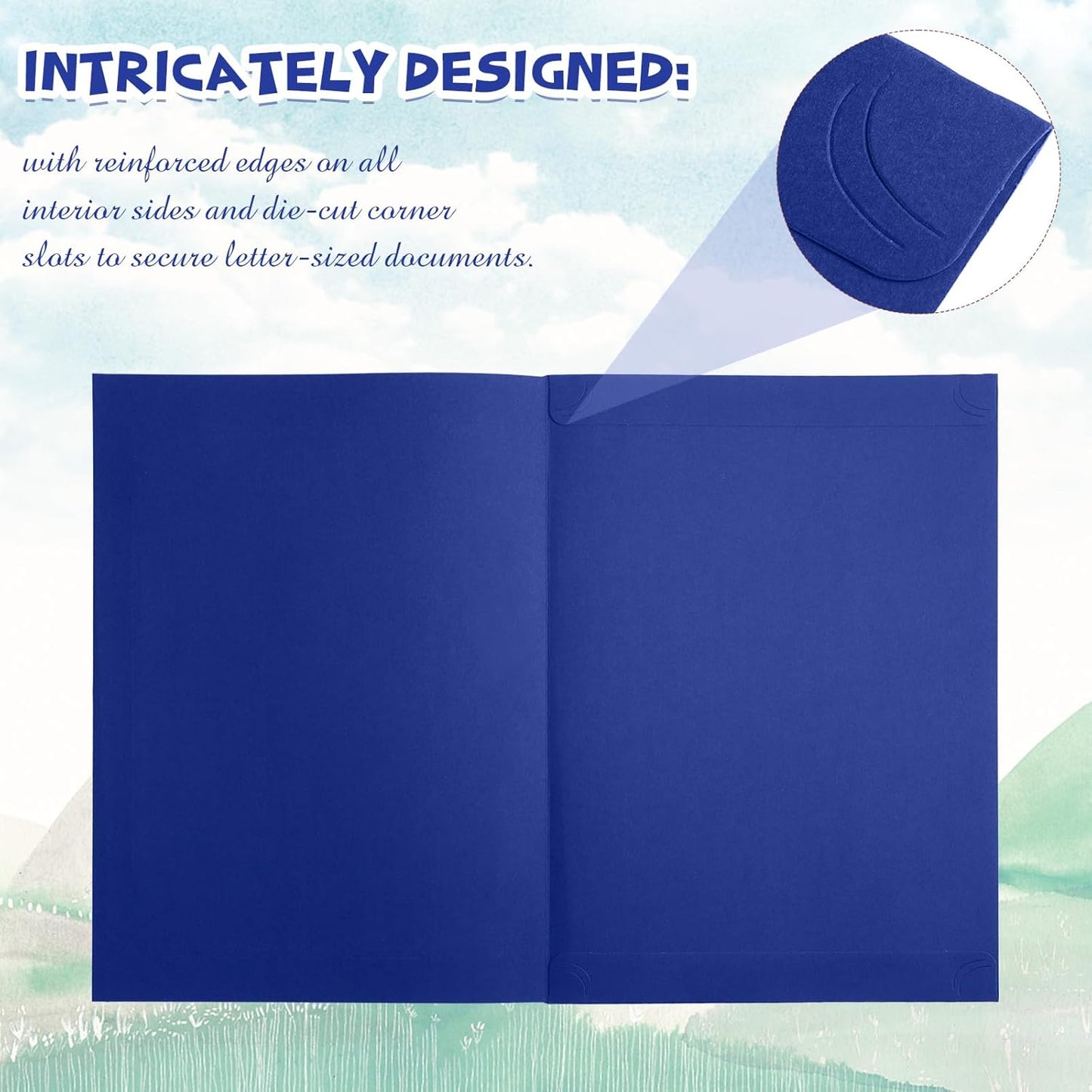 Fainne 80 Pieces Certificate Holders Diploma Holders Document Holder Certificate Covers Certificate Folders with Gold Foil Border for Letter Size 8.5 x 11 Inches Diploma Documents Awards (Royal Blue)