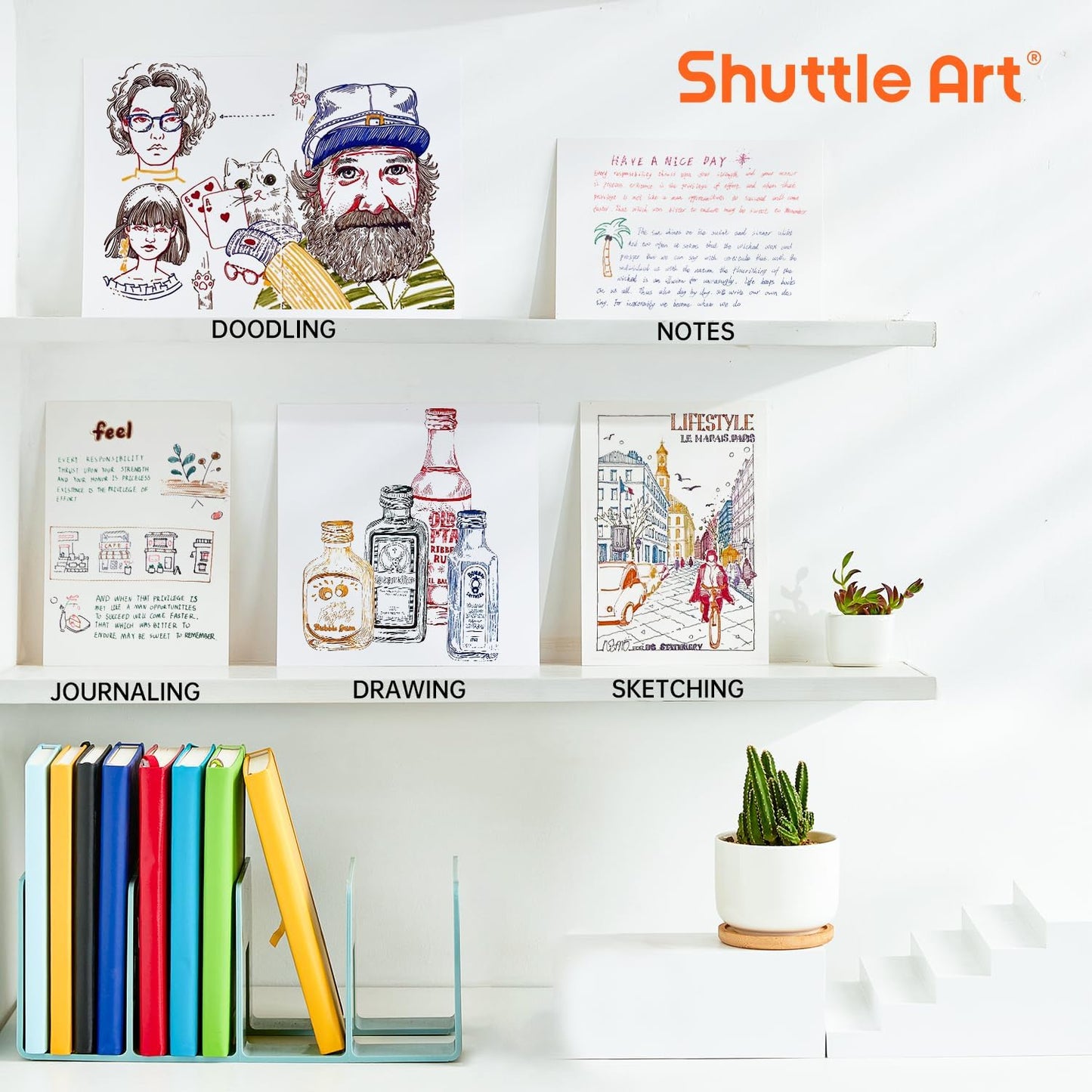 Shuttle Art Colored Retractable Gel Pens, 11 Unique Dark Vintage Ink Colors, Cute Pens 0.7mm Medium Point Quick Drying for Writing Drawing Journaling Note Taking School Office Home