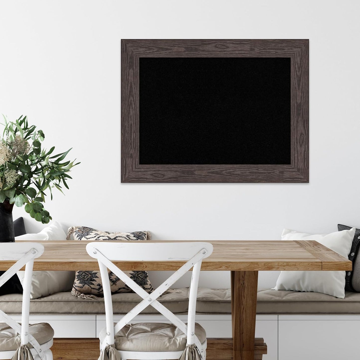 Amanti Art Black Cork Board for Wall, 26x34 Vision Board with Black Wood Frame, Medium Corkboard Office Decor for Home Organization, Country Rustic Corkboard Pinboard to Display Items for Home