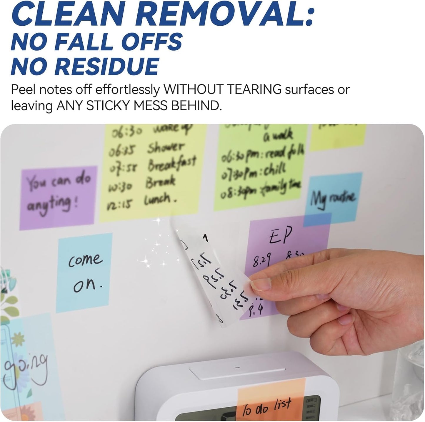 800 Sheets Transparent Sticky Notes with Index Tab, Waterproof & Crystal Clear Sticky Notes Sets, See-Through PET Sticky Note, 5X The Sticking Power Translucent Sticky Note Pad,13 Packs