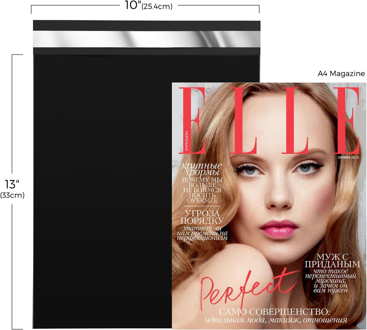 Fuxury 500Pcs Poly Mailers 10x13 Inch,Shipping Bags Bulk for Clothes,Strong Adhesive Shipping Envelopes for Small Business,Self Seal Mailing Bags,Black