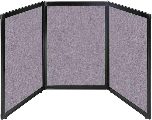 Versare Folding Tabletop Display | 3-Panel Partition | Lightweight Portable Workspace Divider | Cloud Gray 78" x 36"