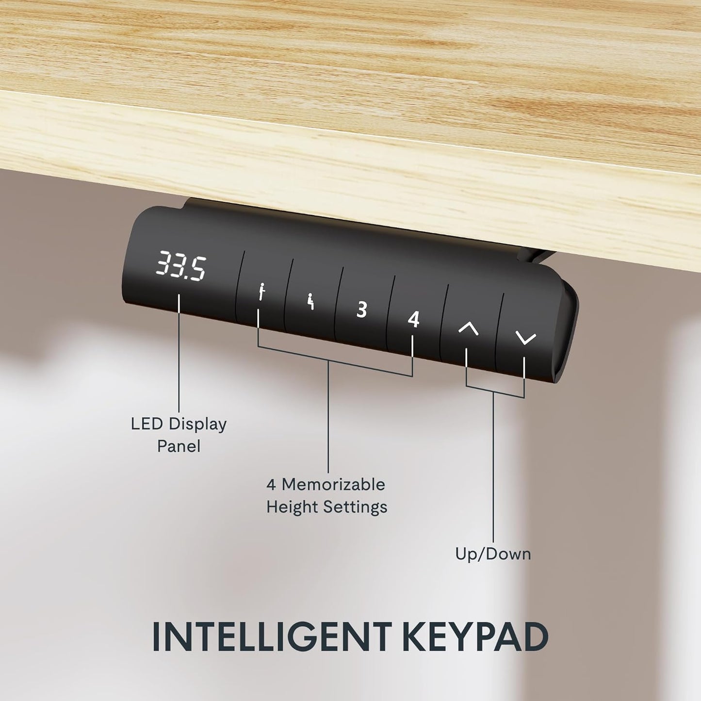 FLEXISPOT E3 Solid Wood Dual Motor Standing Desk 63x24 Inch Whole-Piece Board Electric Height Adjustable Stand Up Desk (Black Frame + Rubber Wood Desktop)