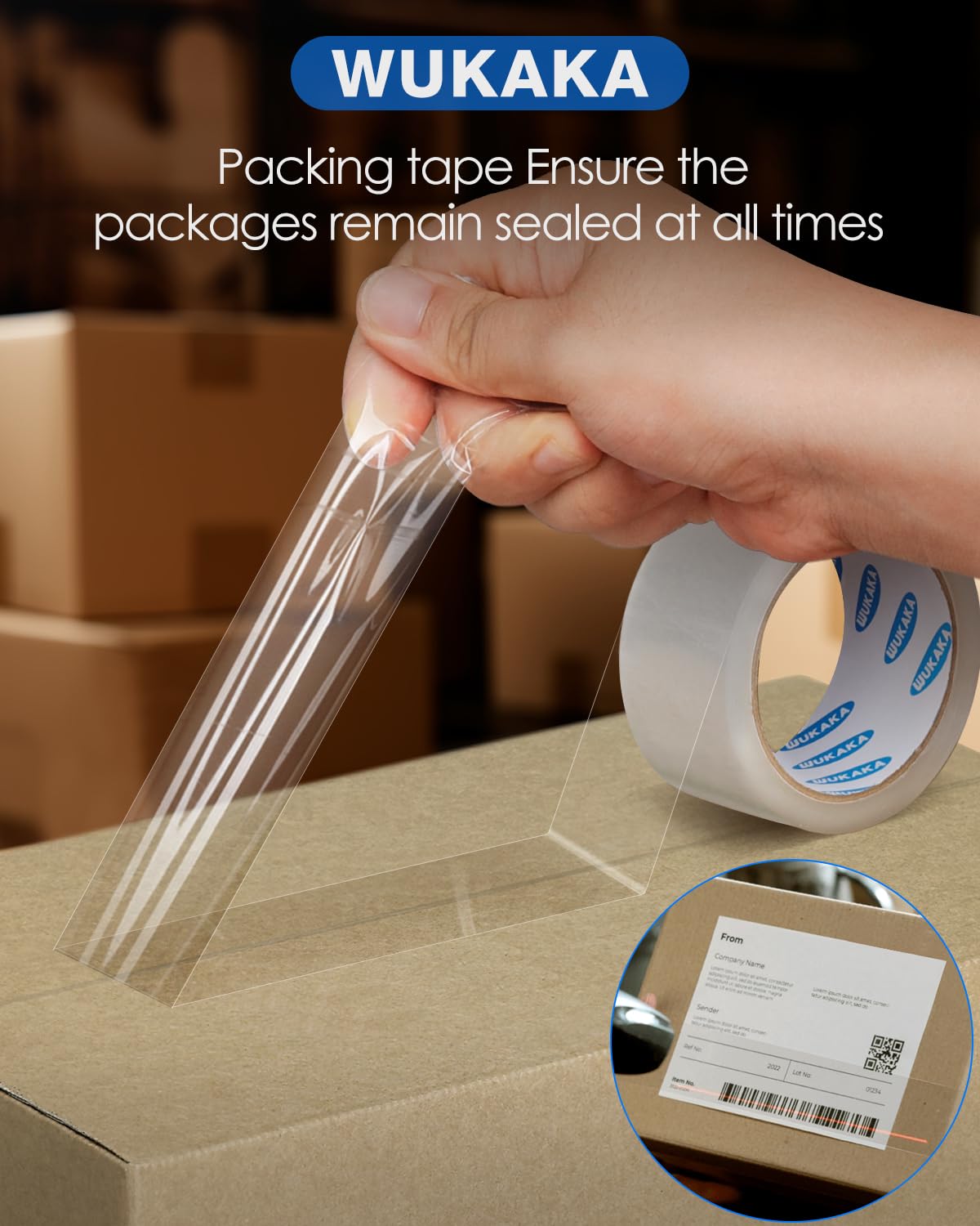 Packing Tape, 36 Rolls Clear Packing Tape 2 Inches Wide, 65 Yards Per Roll, for Shipping Tape, Packaging Tape, Moving Tape & Sealing Tape.