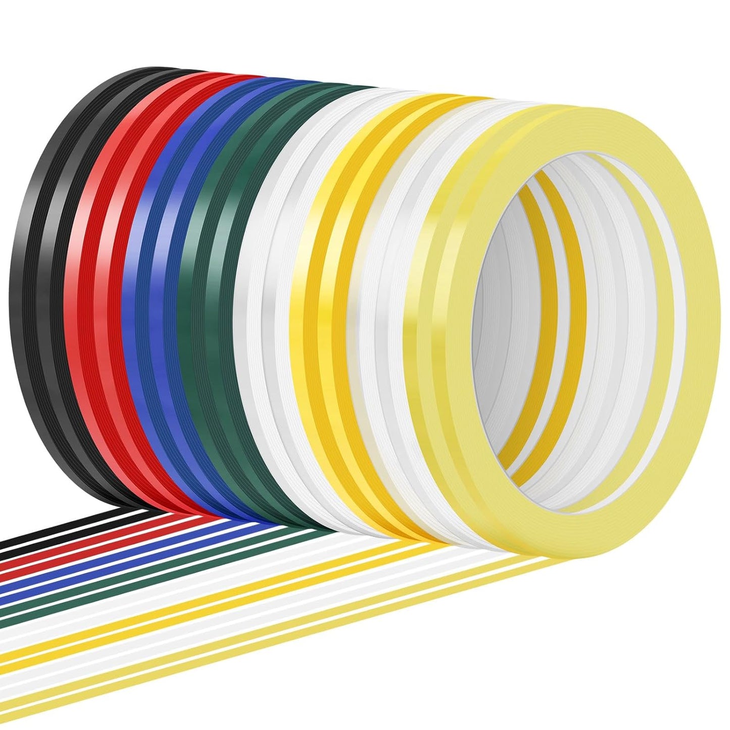 Whiteboard Tape, 16 Rolls 1/8 inch Pinstripe Tape Dry Erase Tape White Board Pinstriping Tape Line, Thin Colors Draping Tape 164 Feet Per Roll, Dry Erase and White Board Accessories, Chart Tape