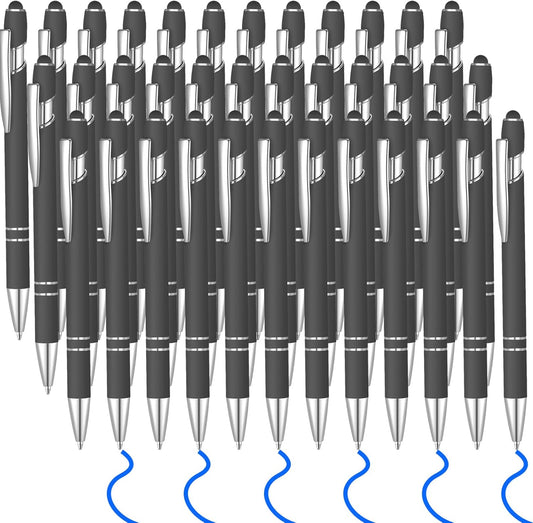 36 Pcs Blue Ink Ballpoint Pen with Stylus 2 in 1 Ballpoint Pen for Touch Screens School Office Coworkers (Coffee)