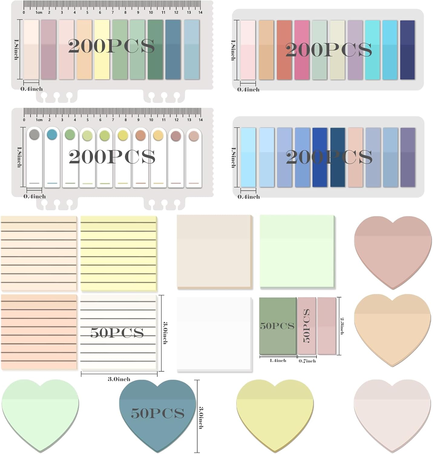 BAYTORY 1600 Sheets Transparent Sticky Notes with Lined, Clear Waterproof 3 x 3 inch See Through Memo Pad, Self-Adhesive Translucent Writable Index Tabs for Annotating Books