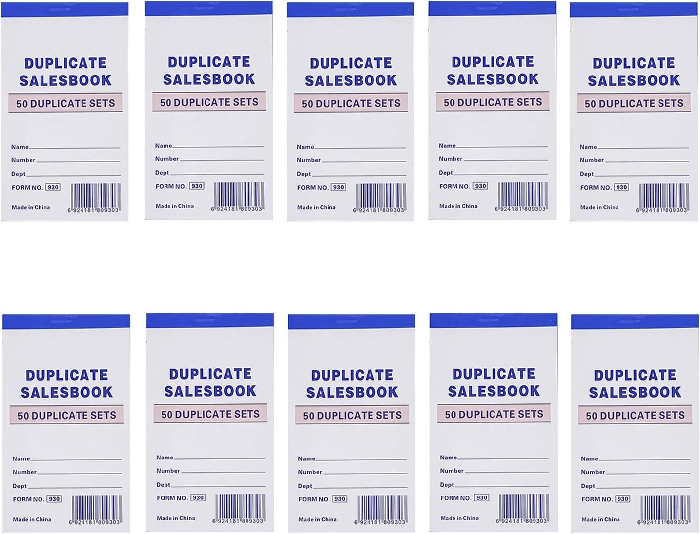 FactorDuty 10 Pack Lot Sales Book Order Receipt Invoice Carbonless Copy 50 Sets 3.5" X 5.5"