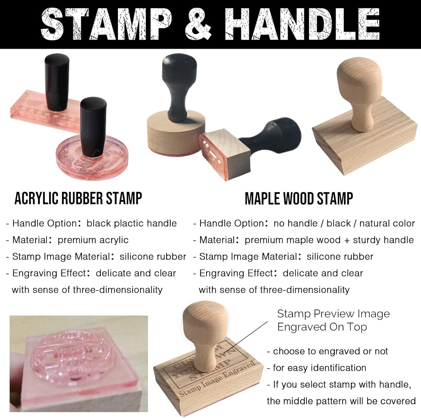Custom Stamp with Logo Text - Personalized Rubber Stamp with Handle - Address Stamps for Business or Crafting - Round 1"