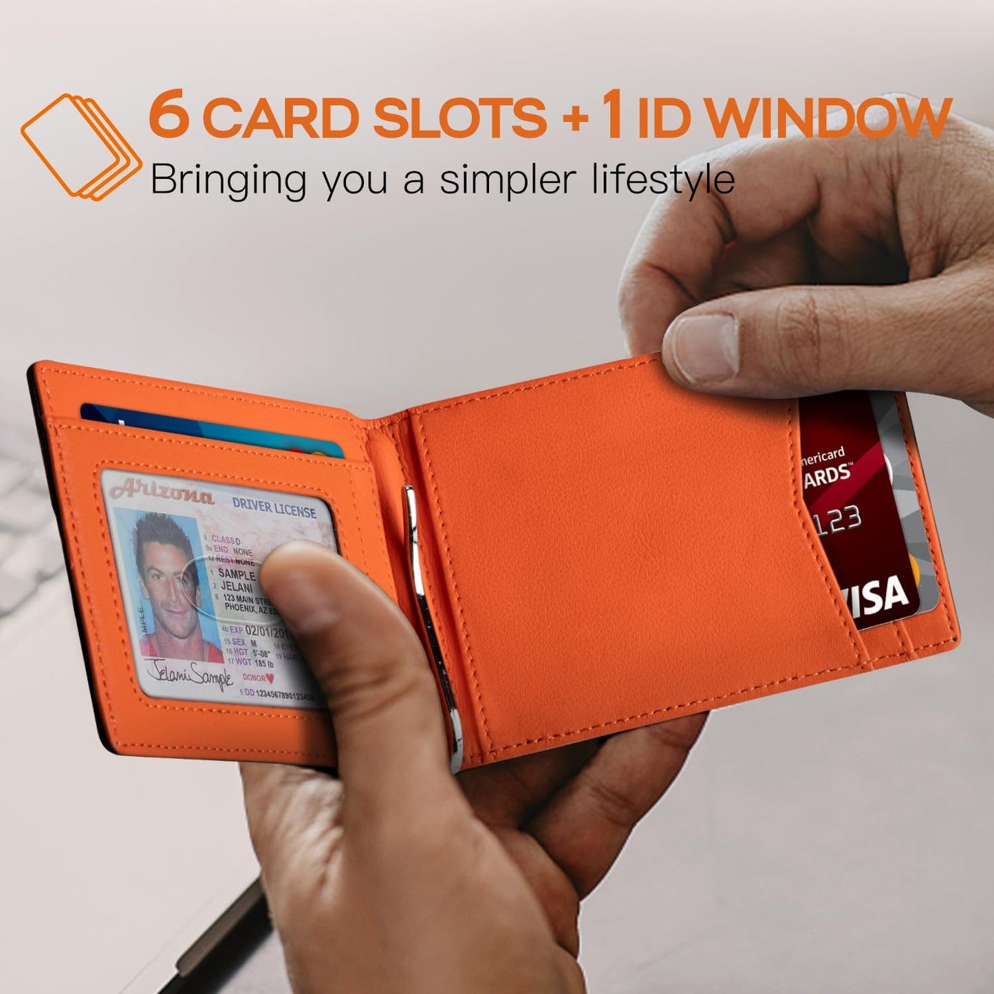 Slim Wallet for Men Genuine Leather RFID Blocking Bifold Minimalist Front Pocket Mens Wallet with Money Clip Thin Gift Box