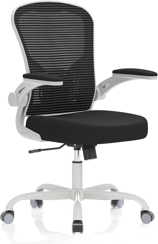 Office Chair, Ergonomic Desk Chairs 330LBS Capacity High Back Mesh Computer Chair with Flip-up Armrests, Comfy Work Chair with Adjustable Lumbar Support, Rolling Chair