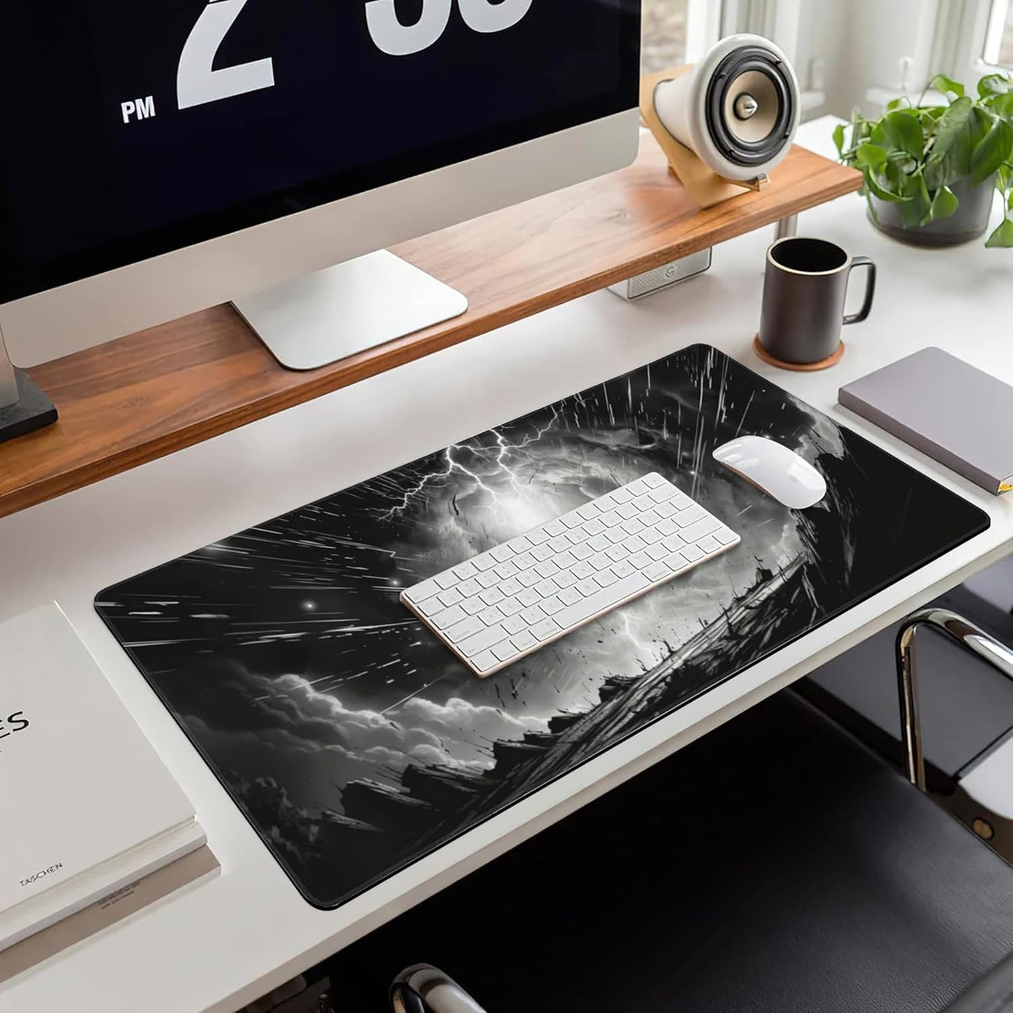 Extended Large Gaming Mouse Pad, Anime Manga Large Desk Mat for Desktop XXL, Non-Slip Rubber Base Stitched Edges Long Computer Keyboard Desk Pad Mouse Mat for Gaming Home Office 35.4"X15.7"