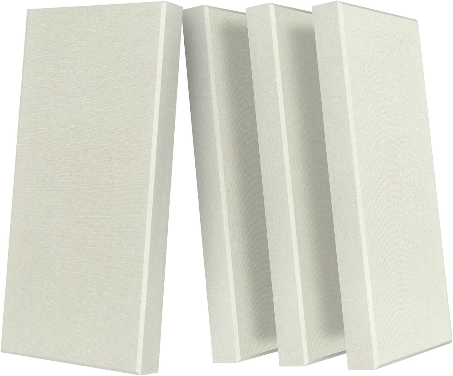 UMIACOUSTICS 4 PCS Acoustic Panels with Hanging Brackets, 2” Thick Fiberglass Sound Proof Panels Removable for Studios, Office, Home Theater Wall- Off White