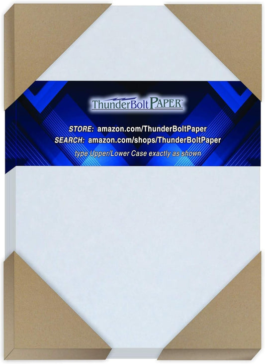 100 Light Blue Parchment 65lb Cover Weight Paper - 5.5" X 8.5" (5.5X8.5 Inches) Half Letter | Satement Size - Printable Cardstock Colored Sheets Old Parchment Semblance