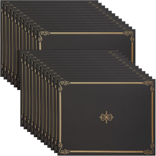 24-Pack Black Certificate Holders with Elegant Gold Foil Design for Letter-Size 8.5 x 11 Documents, Achievements, Certificates, Graduation Diploma Cover (11.2 x 8.8 in)