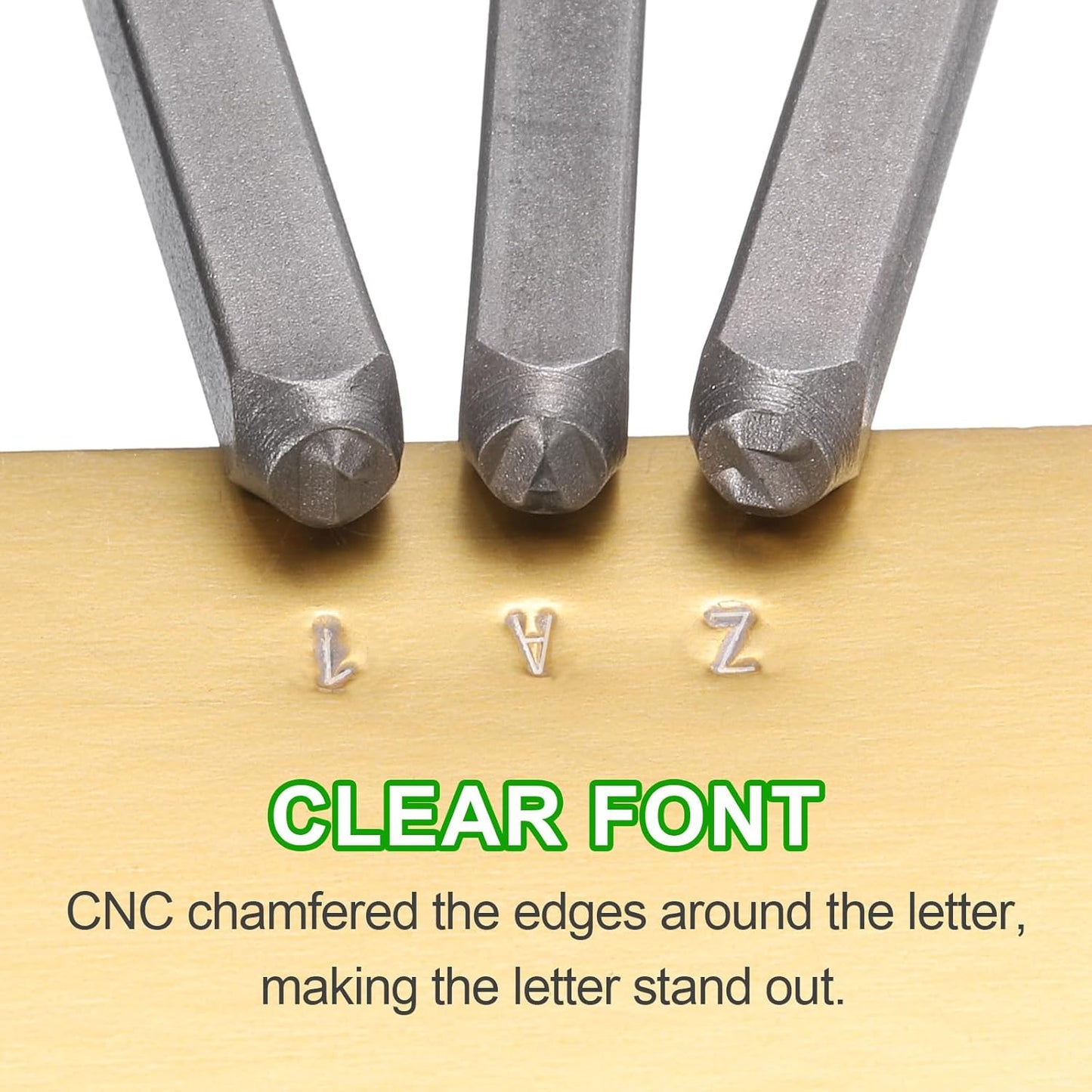 HARFINGTON 36pcs Metal Stamping Kit 1/16" (1.5mm) Steel Uppercase Letter and Number Punch Set (A-Z / 0-8 / "&" Symbol) Punch Press Tool with Case for Imprinting Metal Plastic Wood Leather