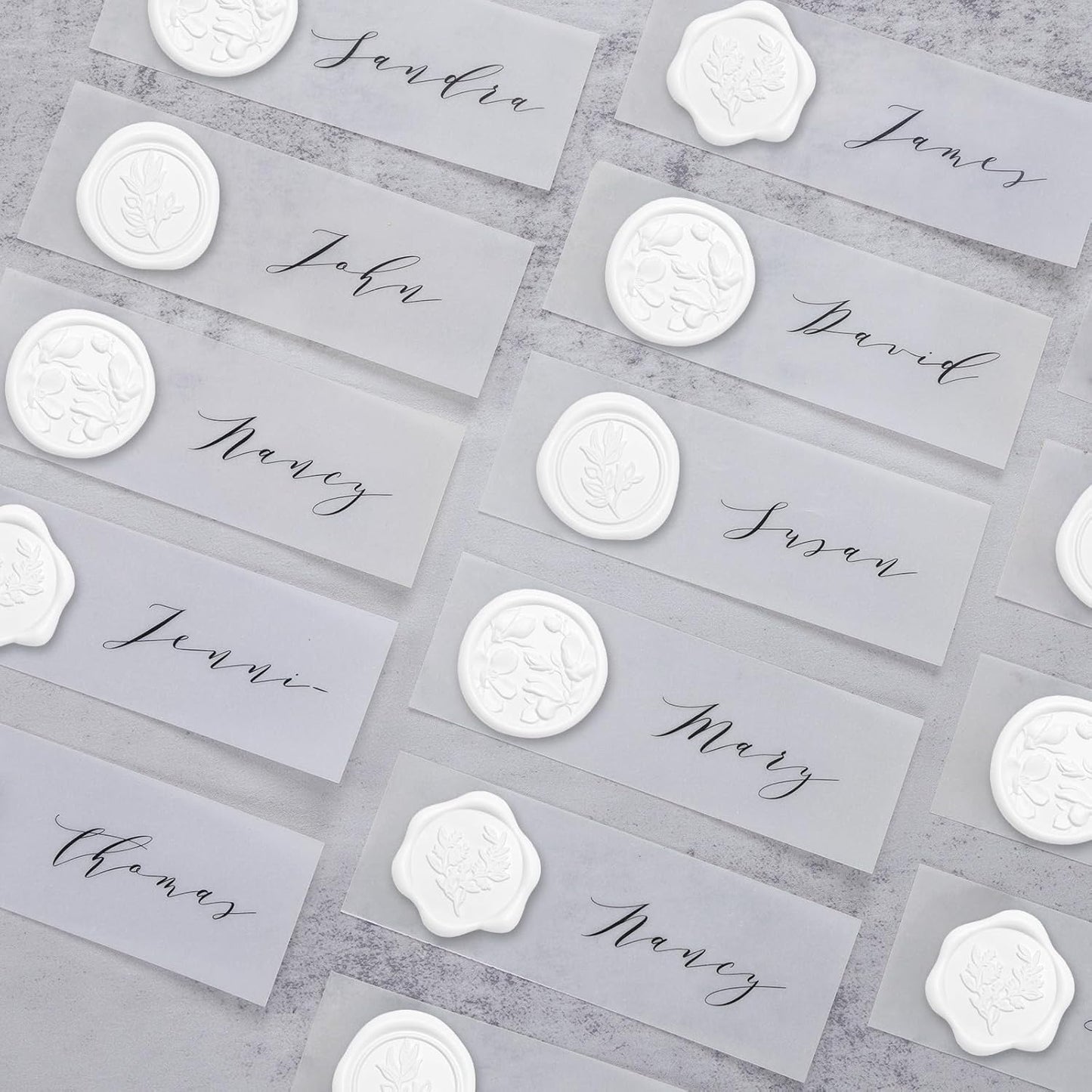 UNIQOOO Wax Seal Stickers - (3 Designs in 1 Pack) Wedding Invitation Envelope Seal Stickers, 60 Pcs Self-Adhesive Stickers, Perfect for Invitation, Christmas, Gift Wrapping (Snow White)