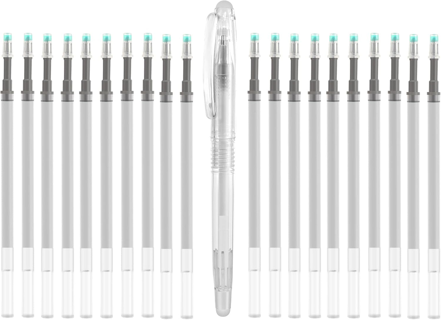 Heat Erasable Fabric Pen with 20 Refills for Tailors Sewing, Quilting, Crafts And Dressmaking Disappearing Ink, White