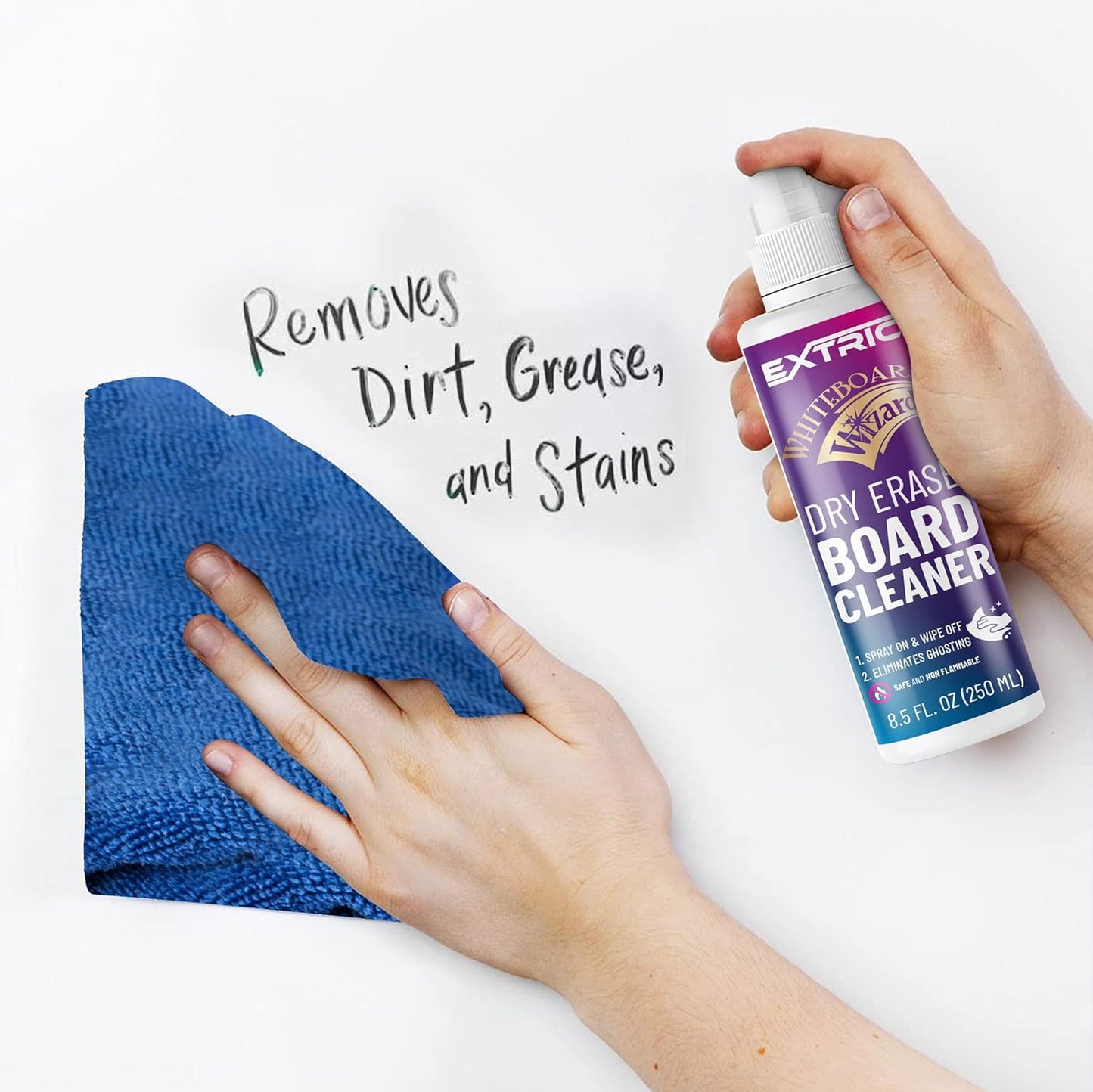 EXTRIC Whiteboard Cleaner 8.5 Ounces White Board Cleaning Spray, Dry Erase Board Cleaner 2 Pack Dry Erase Cleaner