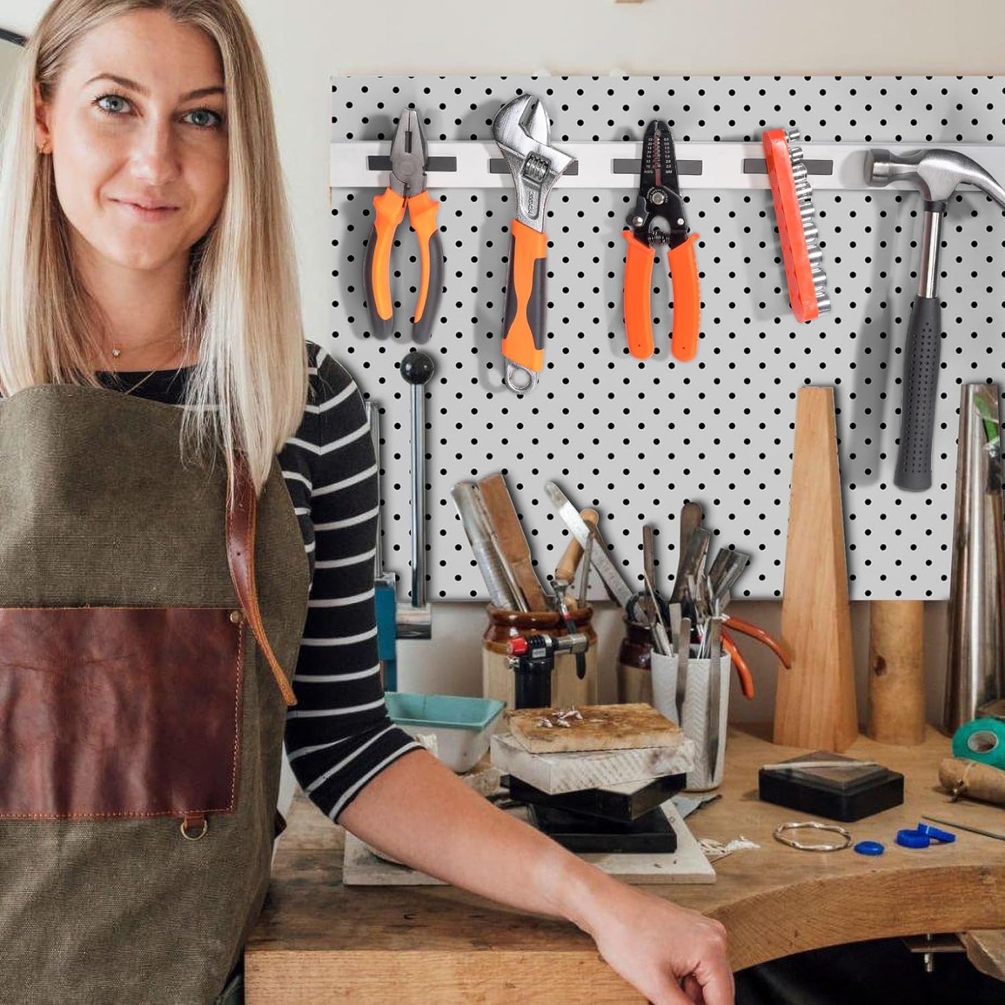 Grtard 24 Pack Strong Neodymium Bar Magnets Heavy Duty, Powerful Permanent Rare Earth Magnets with Double-Sided Adhesive, Super Strong Magnets Bar for Kitchen, Fridge, DIY, Craft, Garage - 60x10x3mm