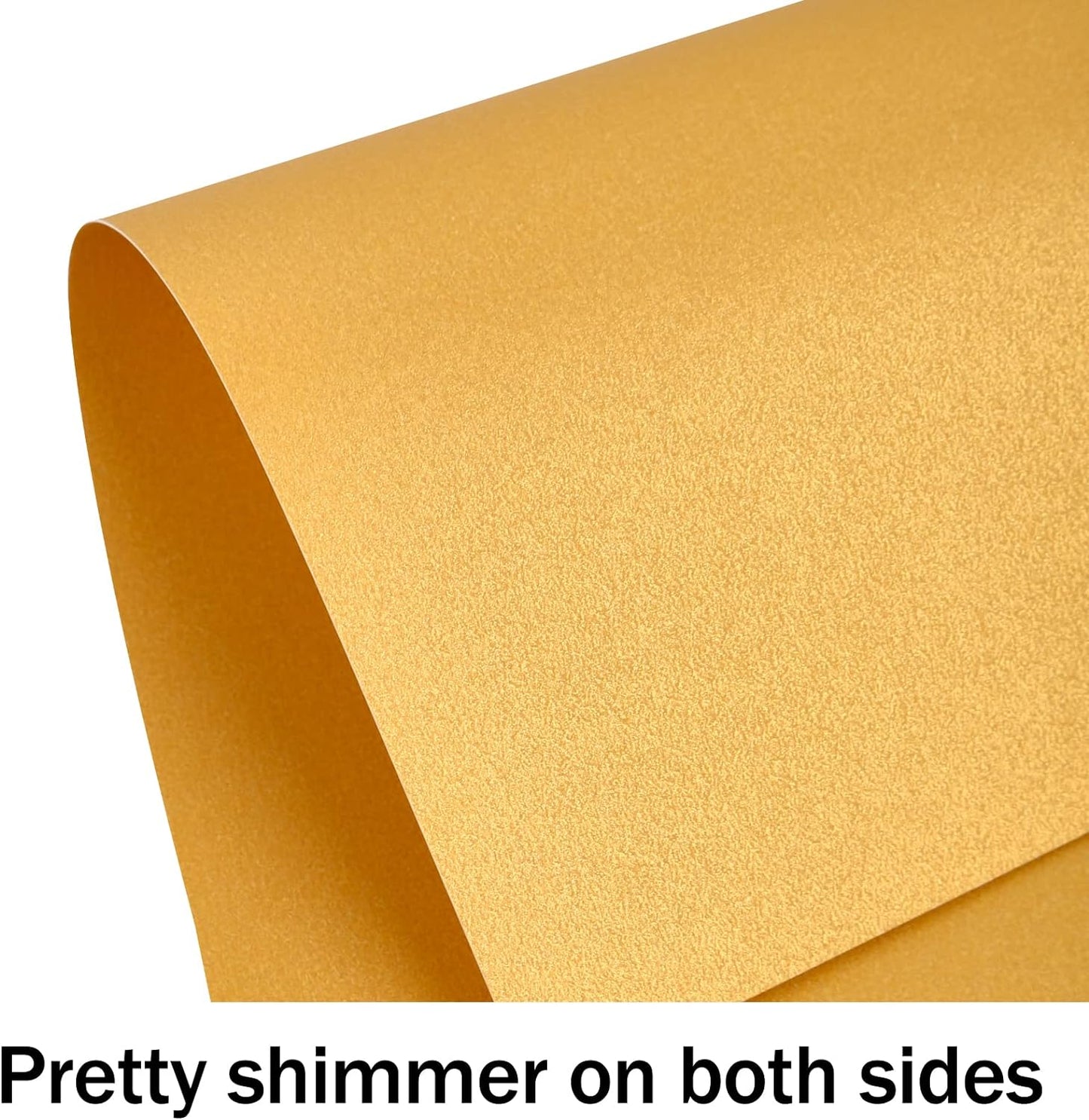 100 Sheets Gold Shimmer Cardstock 8.5 x 11 Metallic Paper, Goefun 80lb Card Stock Pearlescent Paper for Invitations, Birthday, Anniversaries, Card Making