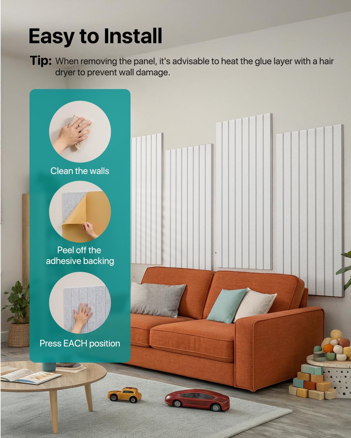 Soundsbay Large Cork Board, 71" x 47" Bulletin Board, 3 Pack Felt Wall Tiles Self-Adhesive, Pin Board for Walls Office Home Classroom Decor