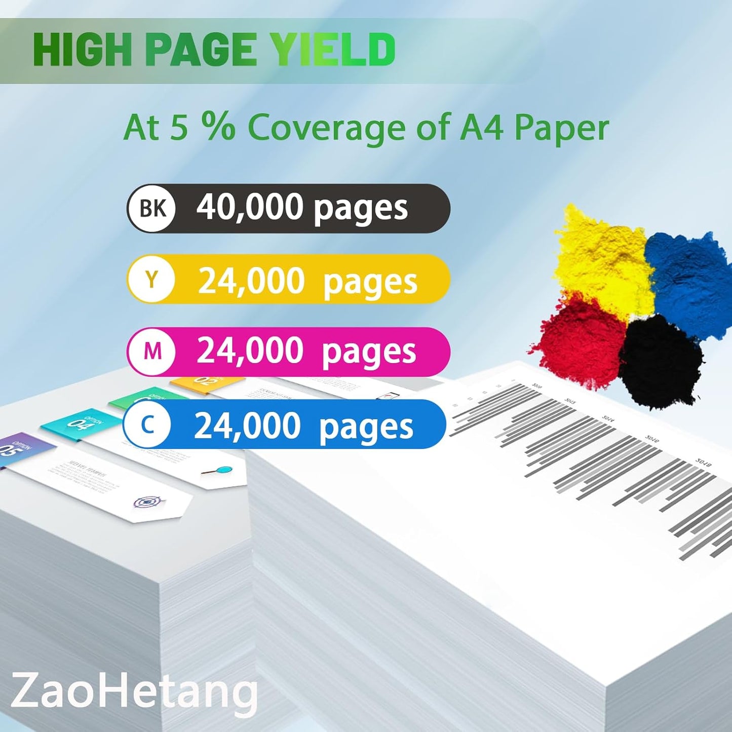 MX-60NT MX-61NT Toner Cartridges Set(61NTBA 61NTCA 61NTMA 61NTYA) Compatible for Sharp MX-2651 MX-3051 MX-3071 MX-3551 MX-3571 MX-4051 MX-4071 Printer