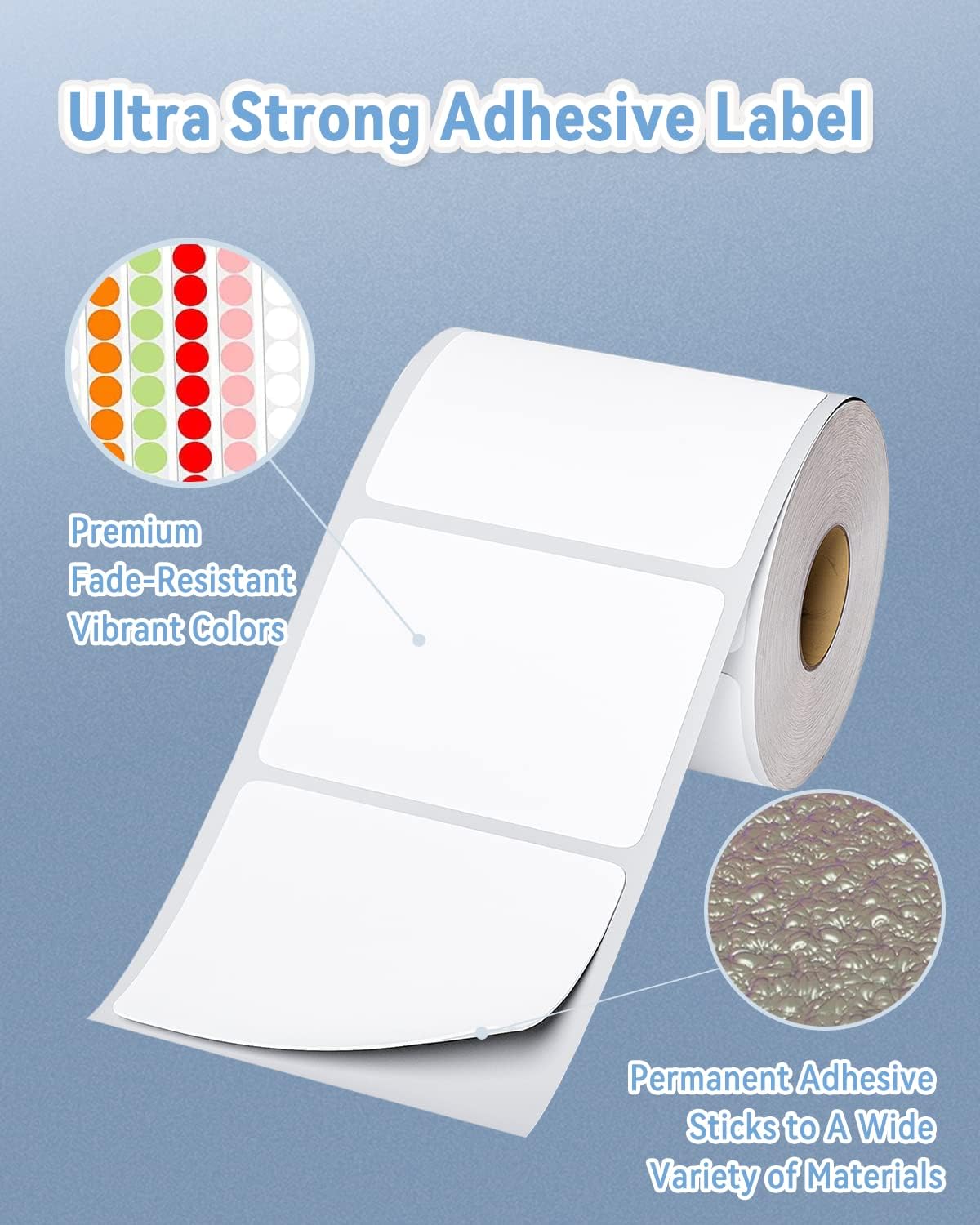 Phomemo 3"x2" Thermal Labels Roll - 1240 PCS Label Stickers for Small Business Supplies - Commercial Grade Logo Stickers for Business Customized - Waterproof Shipping Labels for Thermal Printer