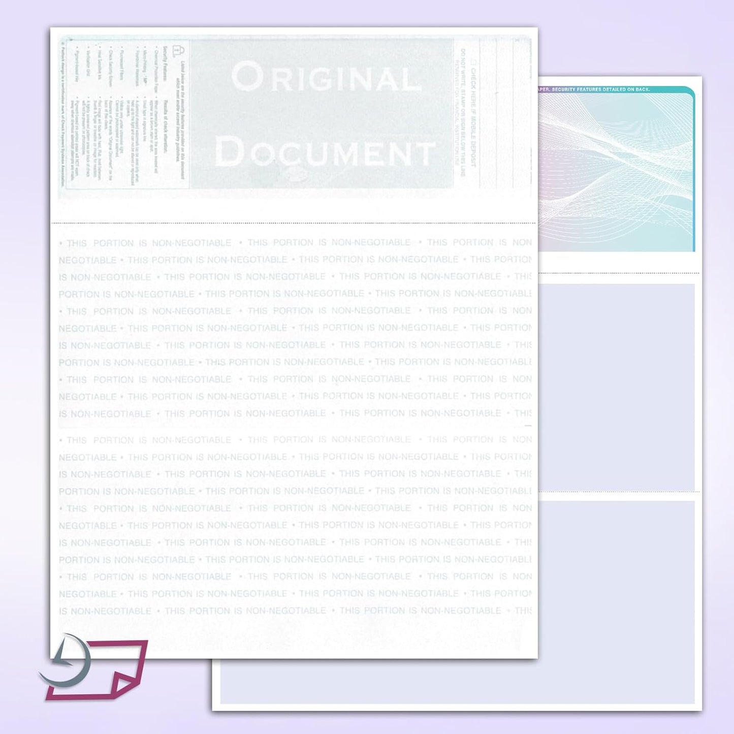 NextDayLabels Blank Check Paper - 100 Pack High-Security Laser Checks with Hologram - Top Check with Perforated Vouchers - Compatible with QuickBooks & Accounting Software - Made in USA
