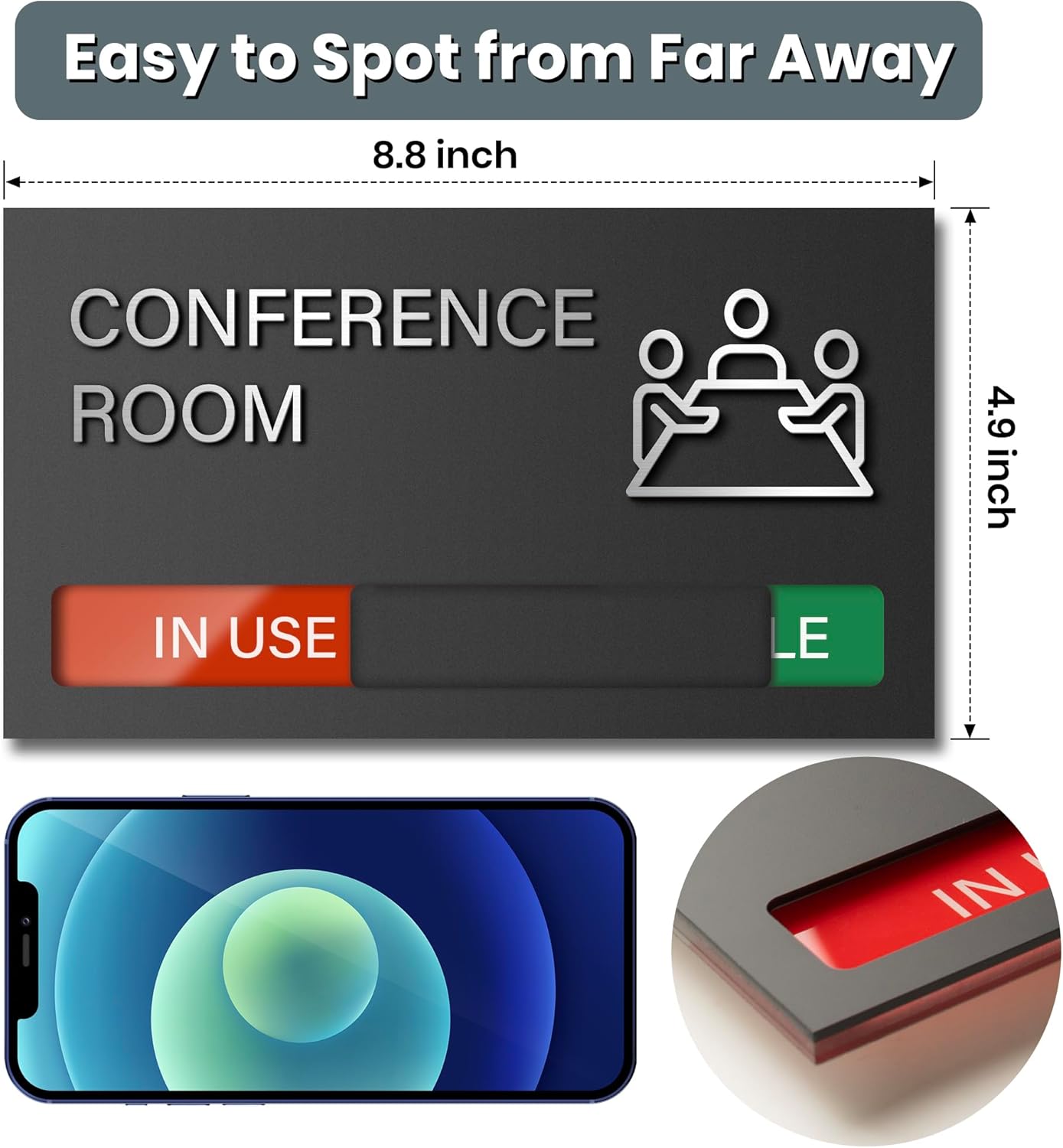 Wellness Room Sign - Do Not Disturb, Door Signs for Office Business, In Use/Available Slider Indicator Tell Whether Room is Vacant Occupied