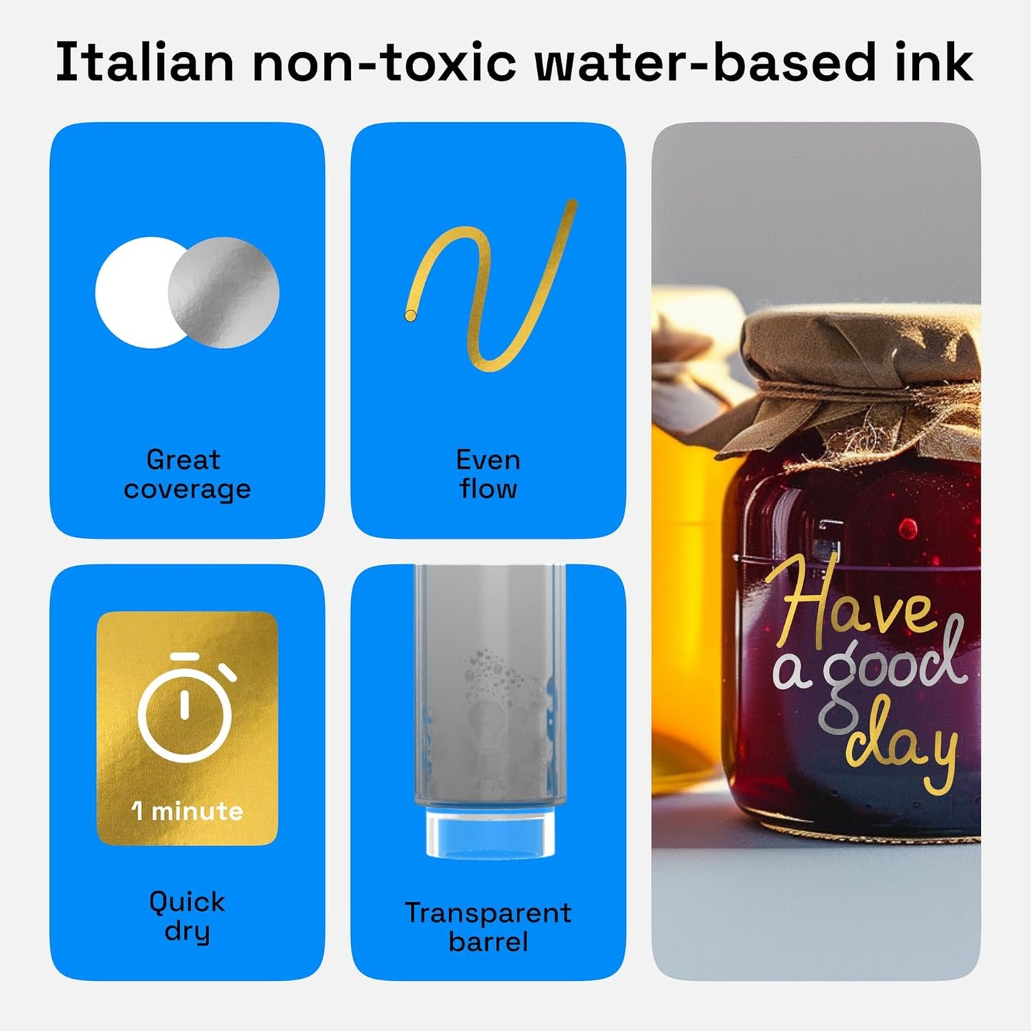 ARTISTRO 2 Gold & Silver Acrylic Paint Markers - 3mm Medium-Tip Paint Pens - Perfect for Crafting, Art Projects, & More