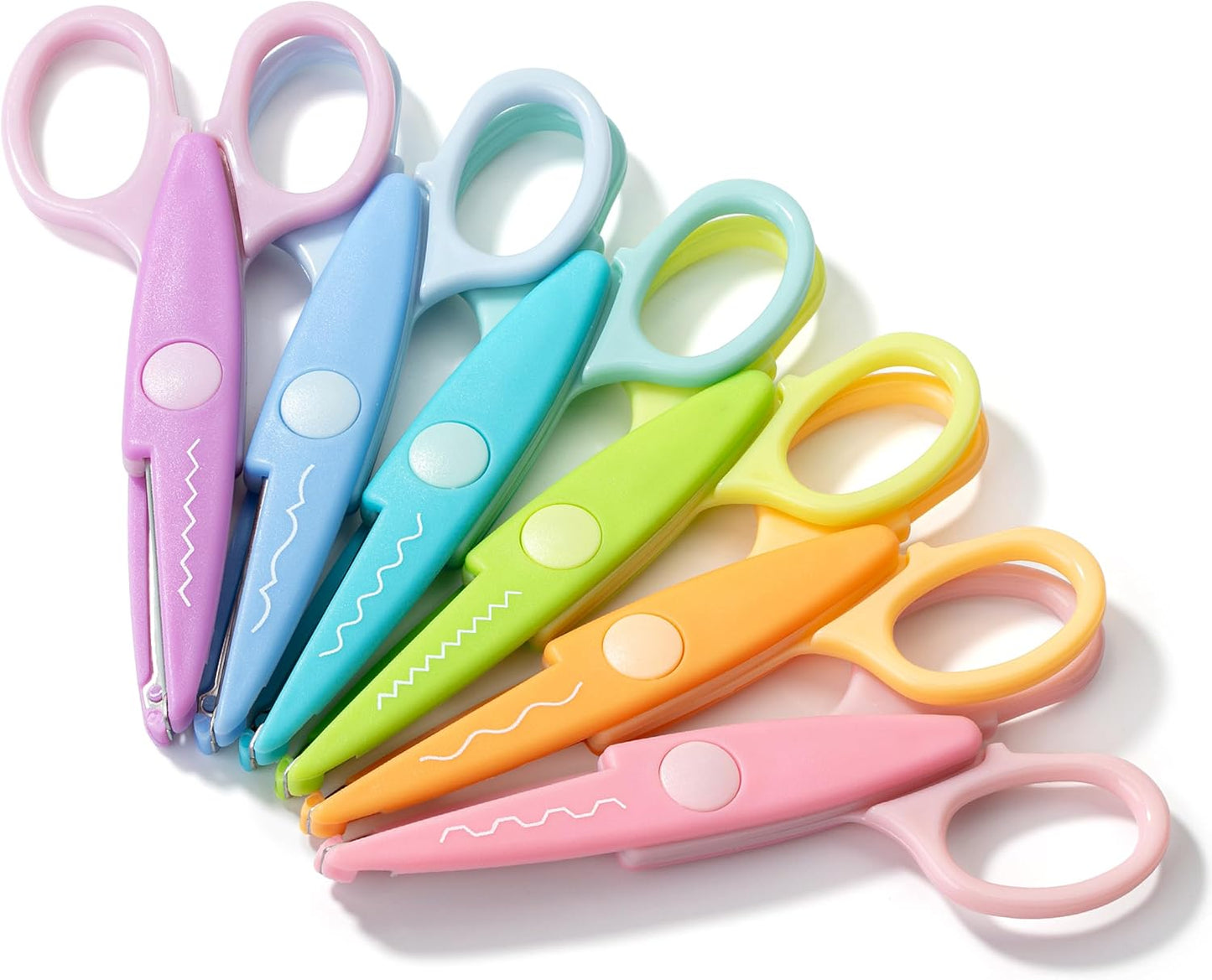 Mr. Pen Craft Scissors - Decorative Edge, 6 Pack, Rainbow Color, Zig Zag Pattern, Scrapbooking & Fancy Scissors for Crafting