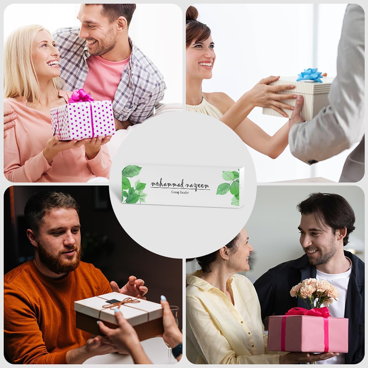 Personalized Custom Name Plates on Acrylic Glass, Office Desk Decor, Personalized Office Gift