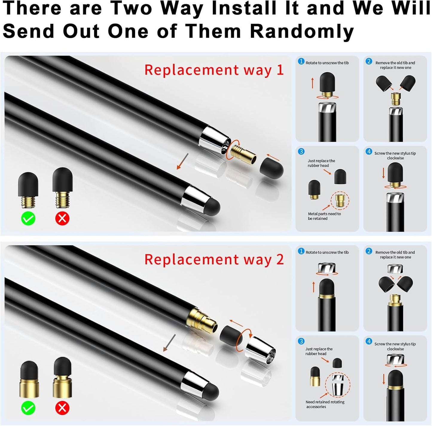 Stylus Pen for Touchscreen,5 PCS Stylus,Stylus 2-in-1 High Sensitivity Precision Suitable for Touch Screens of iPhone/ipad/Android Tablet(Black)