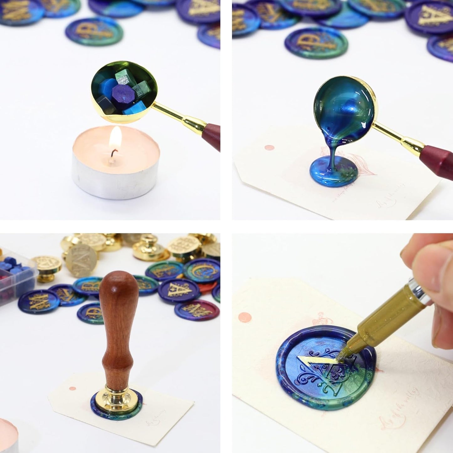 SWANGSA Dragon and Sword Wax Seal Stamp Kit with 200pcs Sealing Wax Beads, Great for Embellishment of Halloween Party Invitations, Wine Packages, Gift Wraps