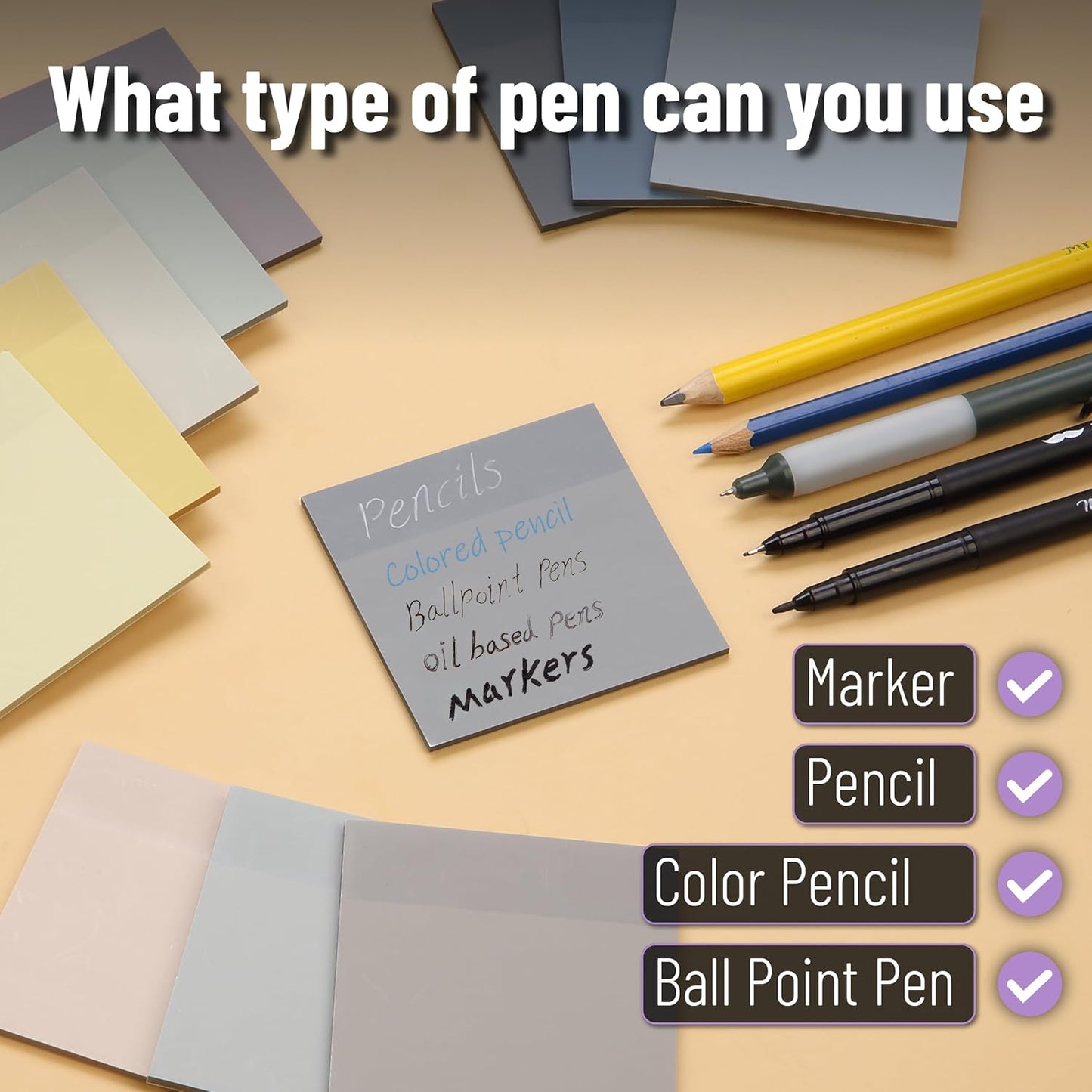 Mr. Pen- Transparent Sticky Notes, 3”x3”, Neutral Tones, 12 Pads, 600 Sheets, See Through Sticky Notes Clear