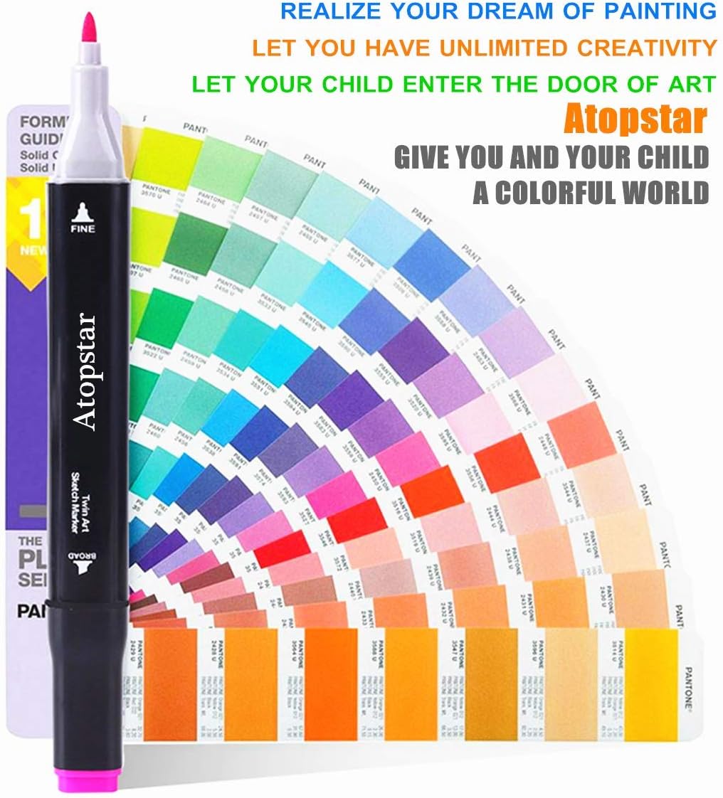 168 Colors Alcohol Markers Artist Drawing Dual Tip Marker Pen for Adult Coloring Painting Supplies Perfect for Boys Girls Students Adult(168 Black Shell)