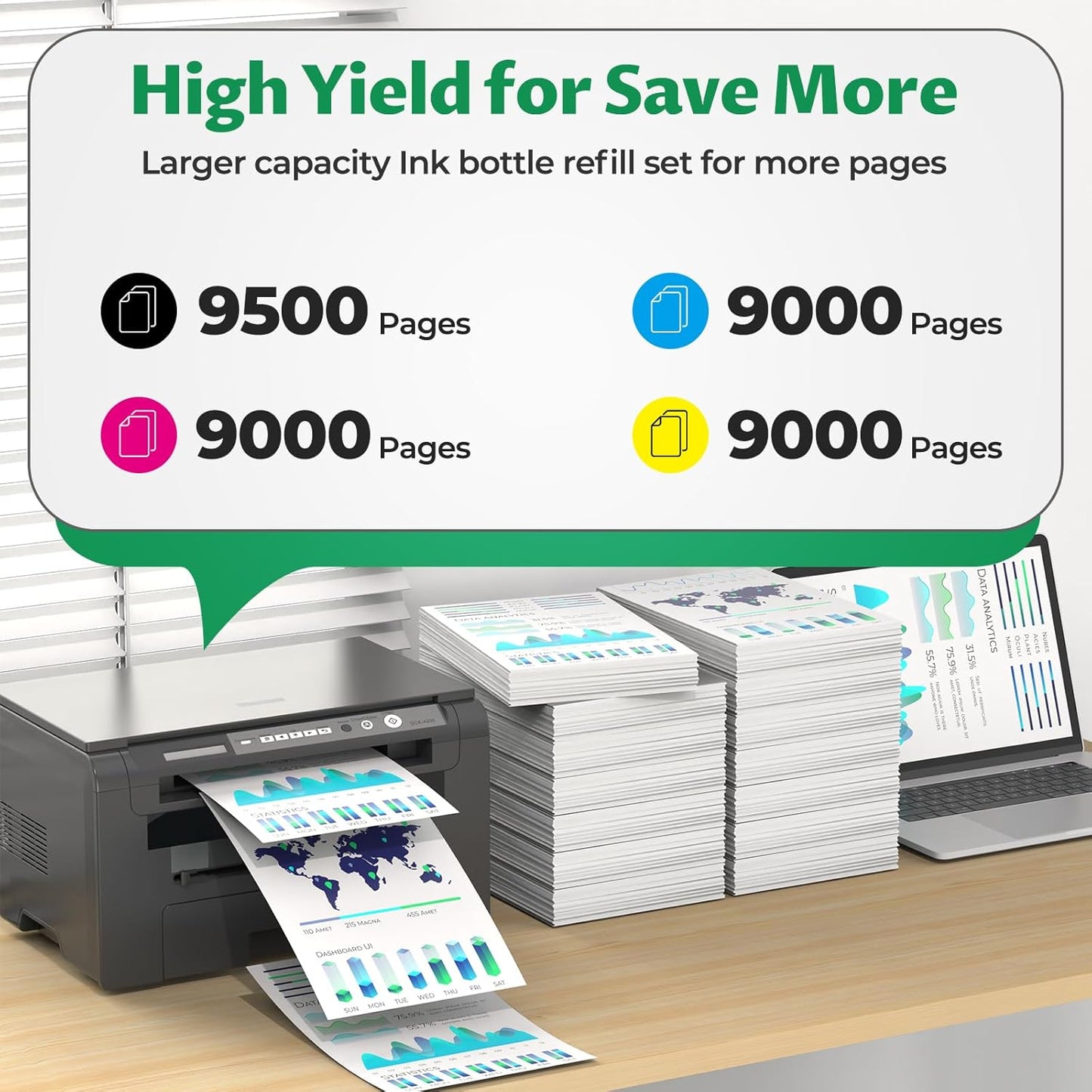 32XL Black Ink Bottles for Smart Tank 5101 7602 6001 Ink Refill, Compatible with HP 32XL Black Ink Bottle for Smart Tank 5101 5000 5102 7301 7001 5103 Smart Tank Plus 651 551 570 455 450