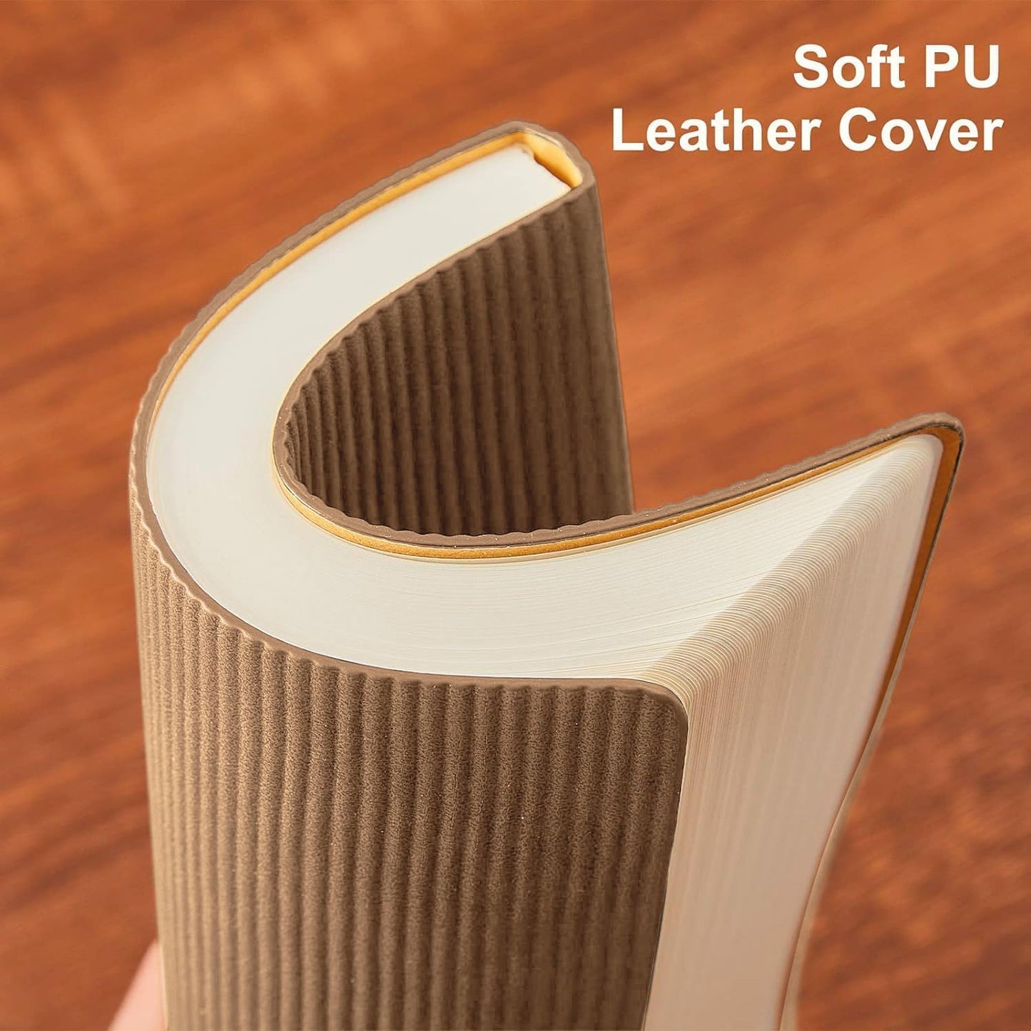 Lined Journal Notebook for Work College Ruled Note Book 5.79"x8.27"A5 PU Leather Daily Journaling 216 Pages for Women Men Writing Home School Supplies Business (B5 Lined 160pages, 01-Khaki)