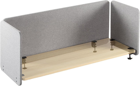 VIVO Clamp-on Privacy Panels 60 x 24 inch (x1), 24 x 24 inch (x2), Sound Absorbing Cubicle Desk Dividers, 3 Acoustic Partitions, Gray, PP-3-V108G