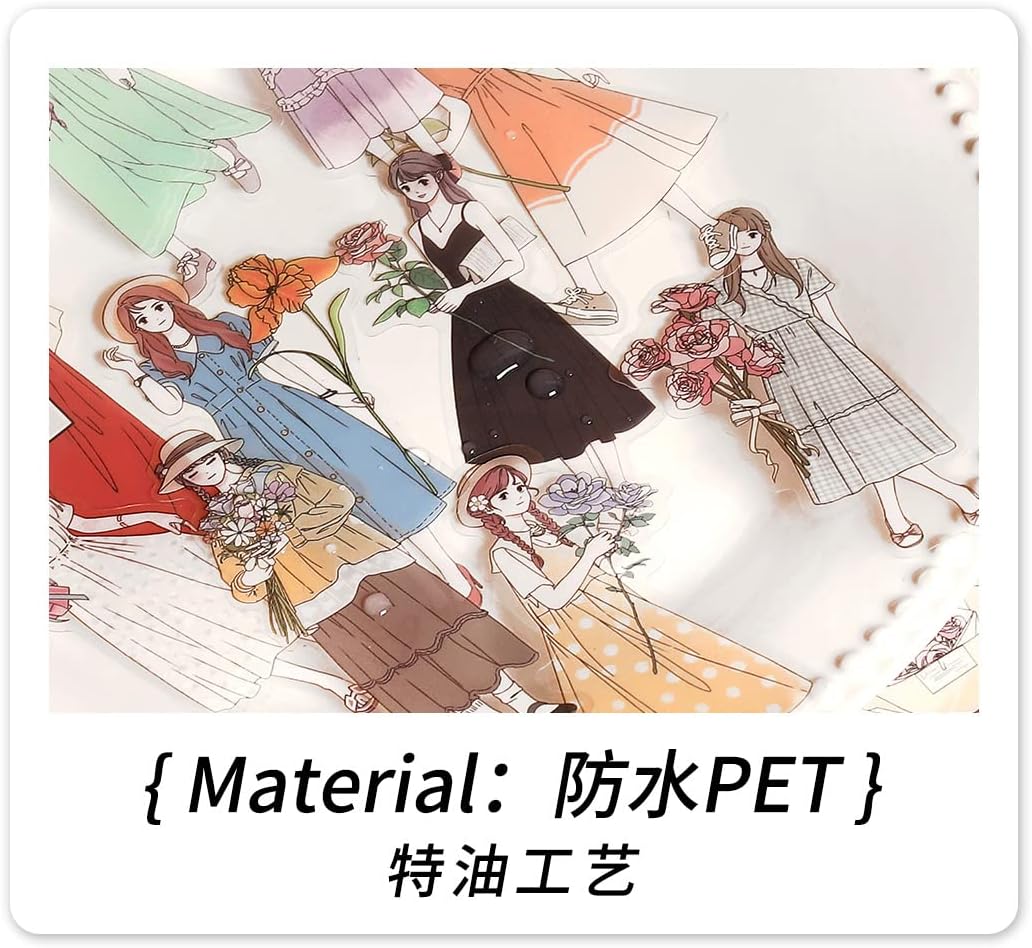 Alideco 120pcs Scrapbook Stickers Kawaii Sweet Girls Flowers People Journaling Scrapbooking Junk Journal Crafts Embelishment Decoration Diary Stickers（xindongnvhai）